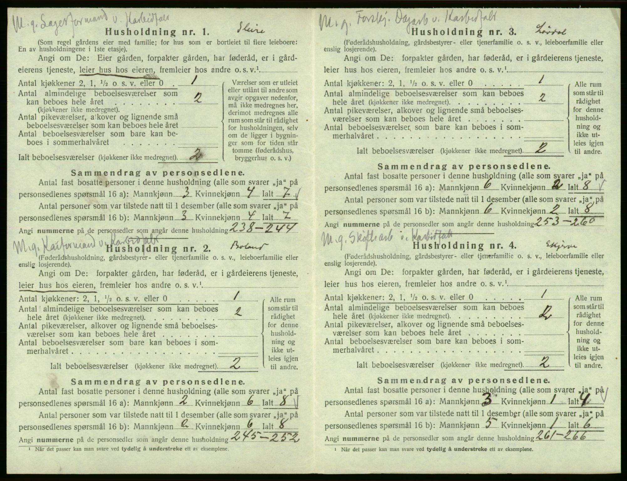 SAB, 1920 census for Odda, 1920, p. 345