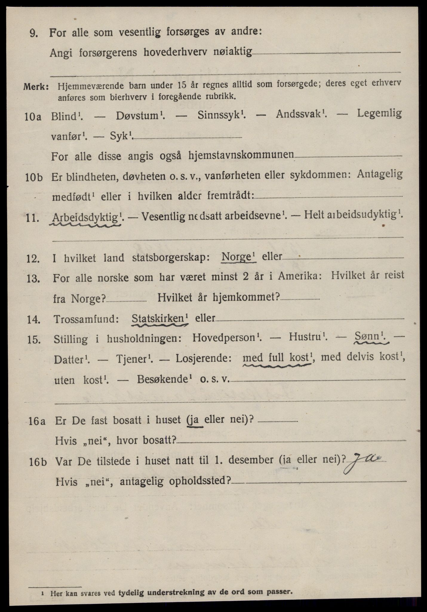 SAT, 1920 census for Ulstein, 1920, p. 4991