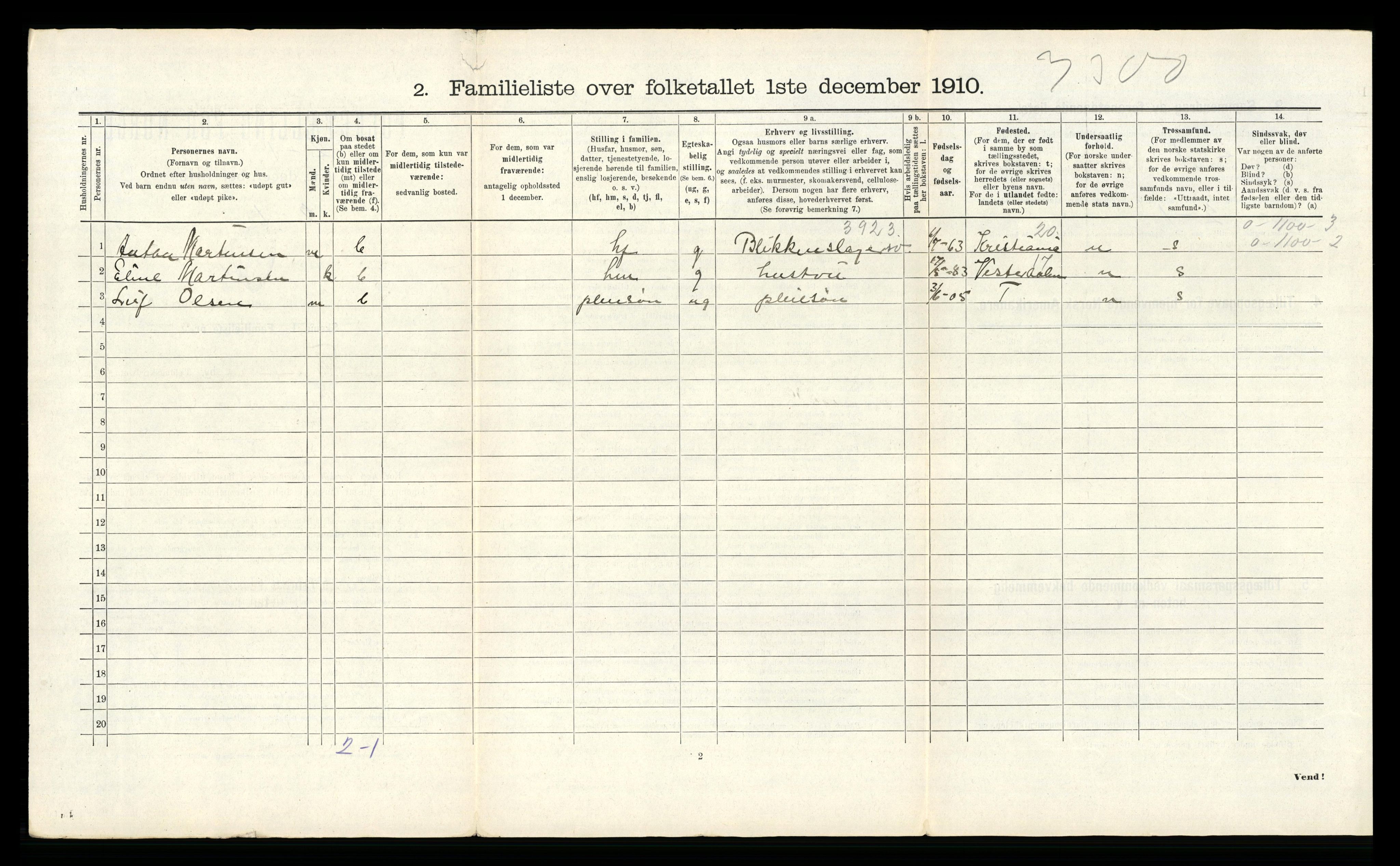 RA, 1910 census for Trondheim, 1910, p. 8524