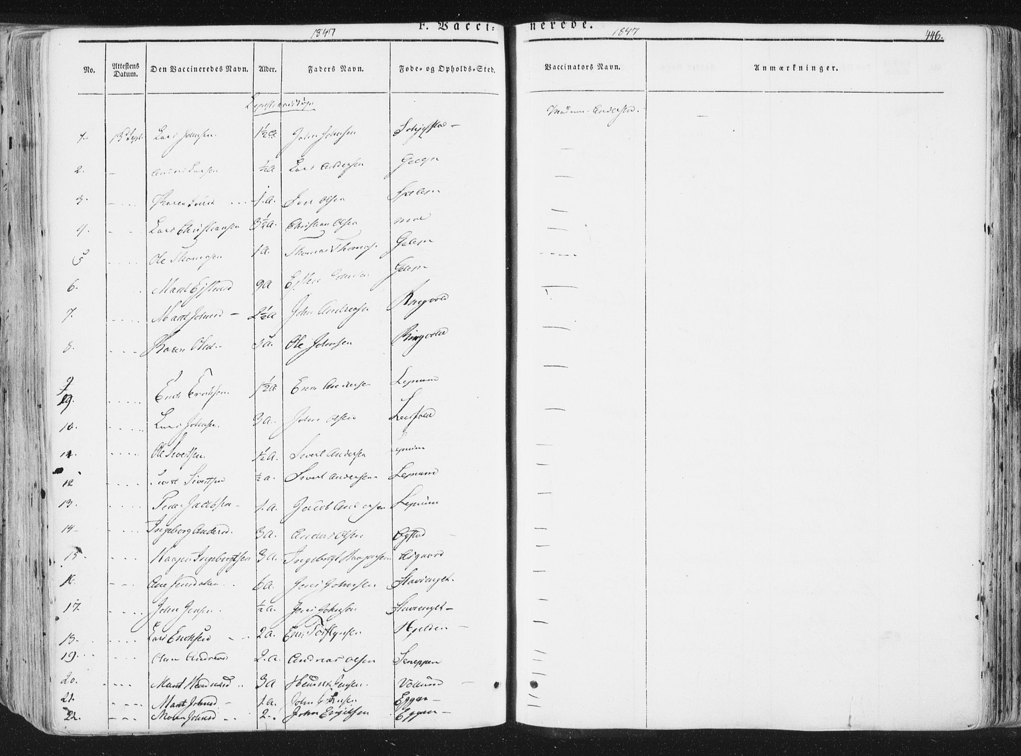 Ministerialprotokoller, klokkerbøker og fødselsregistre - Sør-Trøndelag, SAT/A-1456/691/L1074: Parish register (official) no. 691A06, 1842-1852, p. 446