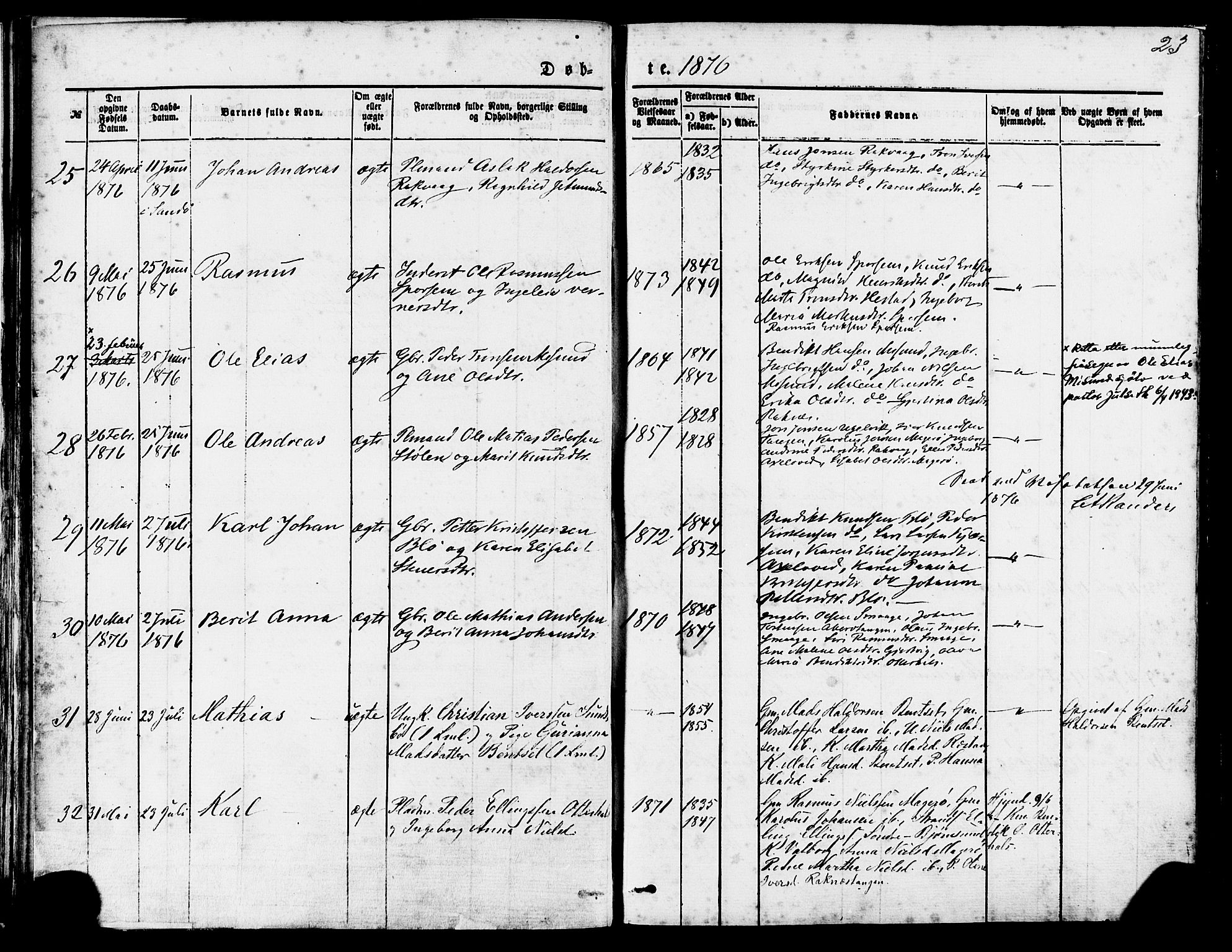 Ministerialprotokoller, klokkerbøker og fødselsregistre - Møre og Romsdal, AV/SAT-A-1454/560/L0720: Parish register (official) no. 560A04, 1873-1878, p. 23