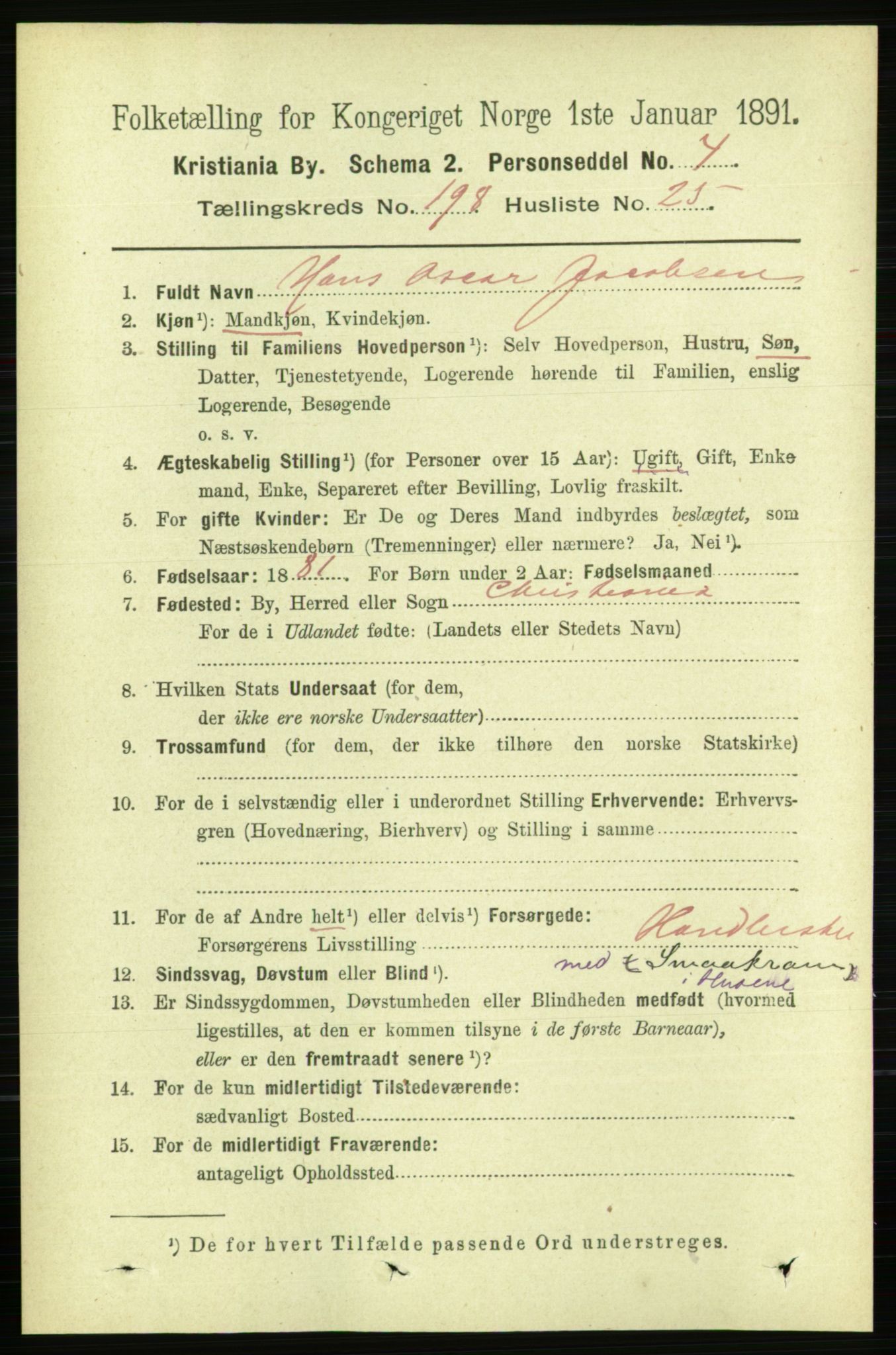 RA, 1891 census for 0301 Kristiania, 1891, p. 119675