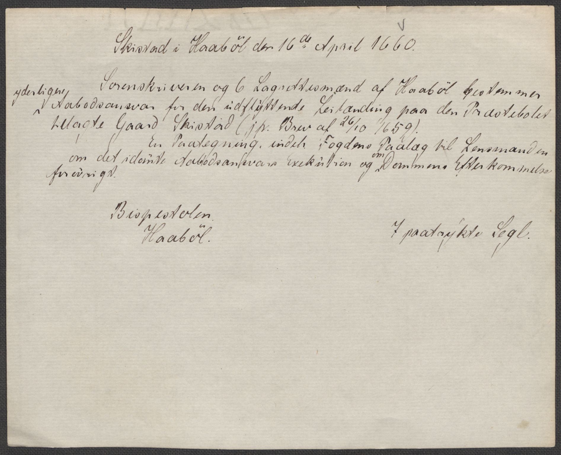 Riksarkivets diplomsamling, RA/EA-5965/F15/L0005: Prestearkiv - Østfold, 1572-1830, p. 269