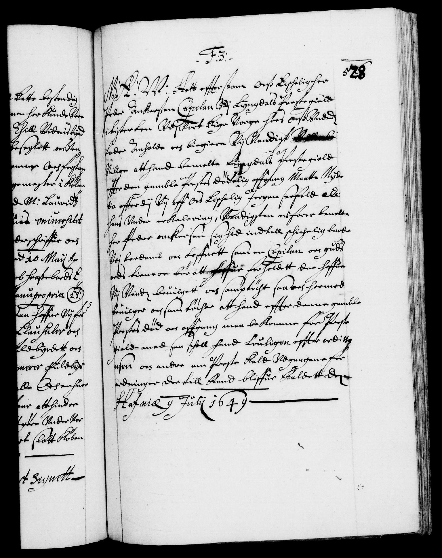 Danske Kanselli 1572-1799, AV/RA-EA-3023/F/Fc/Fca/Fcaa/L0007: Norske registre (mikrofilm), 1648-1650, p. 528a