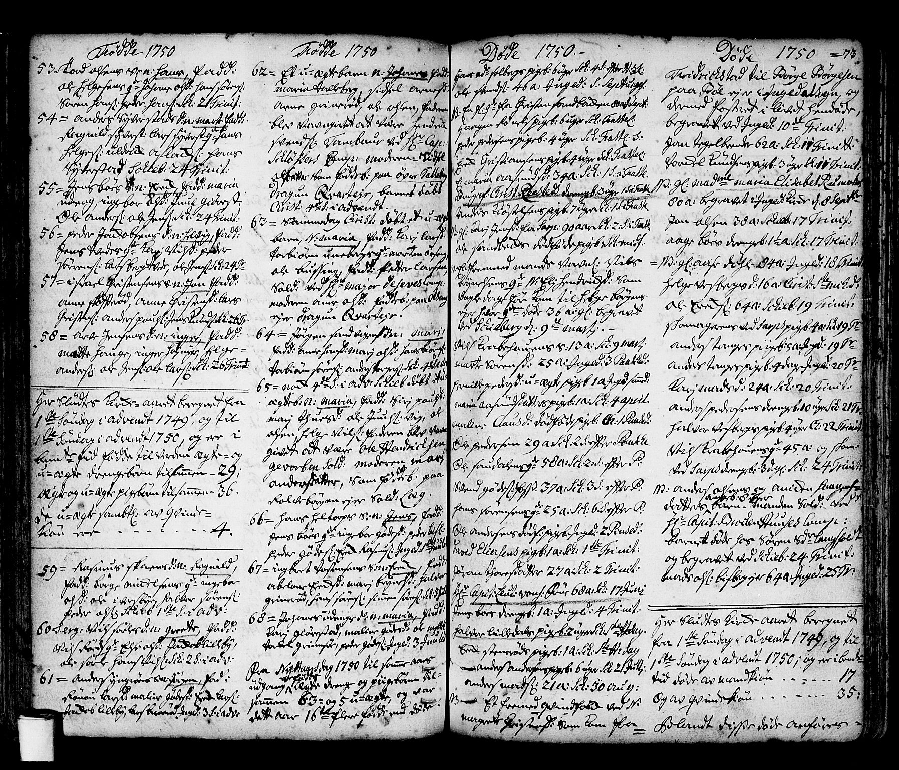 Skjeberg prestekontor Kirkebøker, SAO/A-10923/F/Fa/L0002: Parish register (official) no. I 2, 1726-1791, p. 73