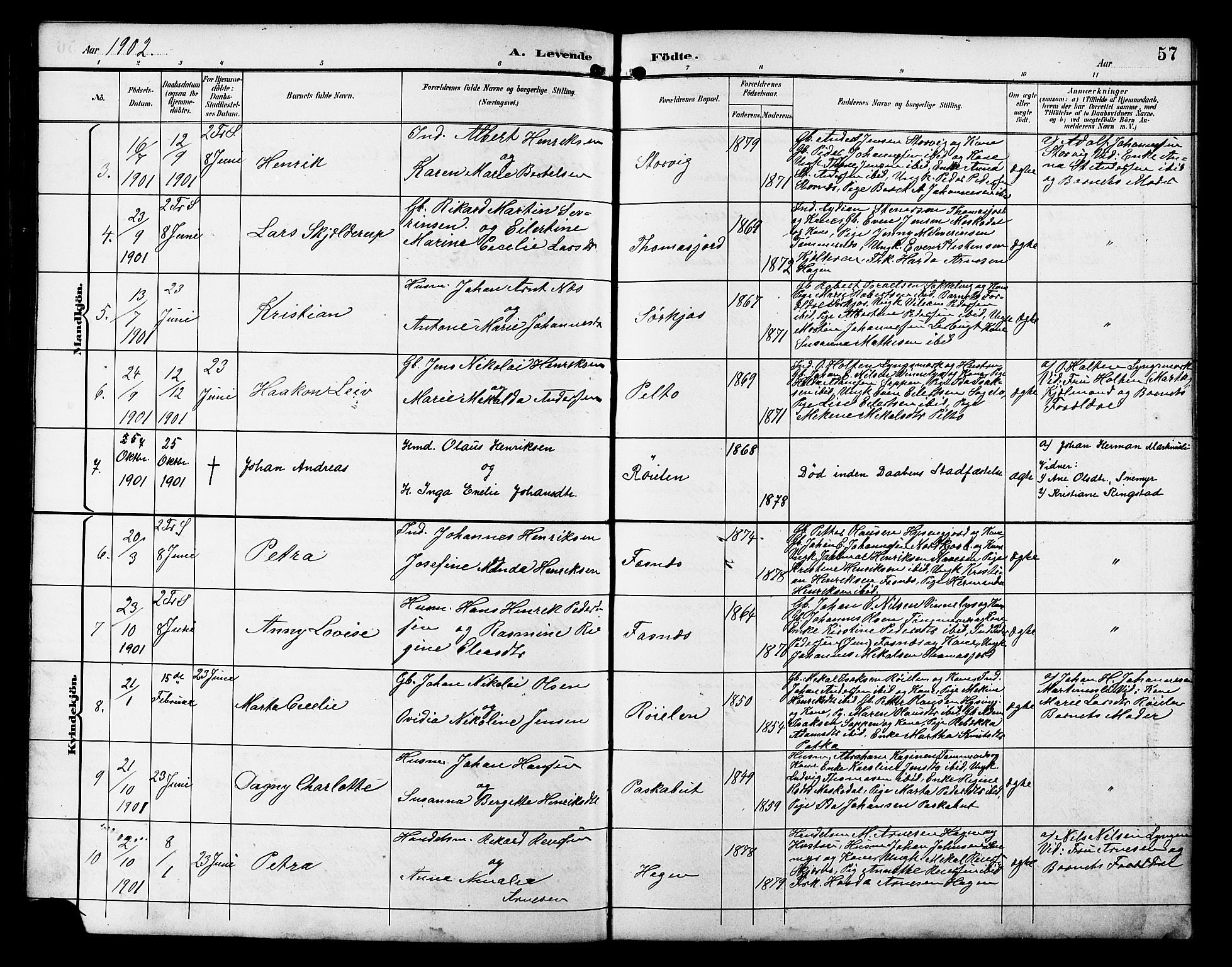 Skjervøy sokneprestkontor, AV/SATØ-S-1300/H/Ha/Hab/L0021klokker: Parish register (copy) no. 21, 1893-1910, p. 57