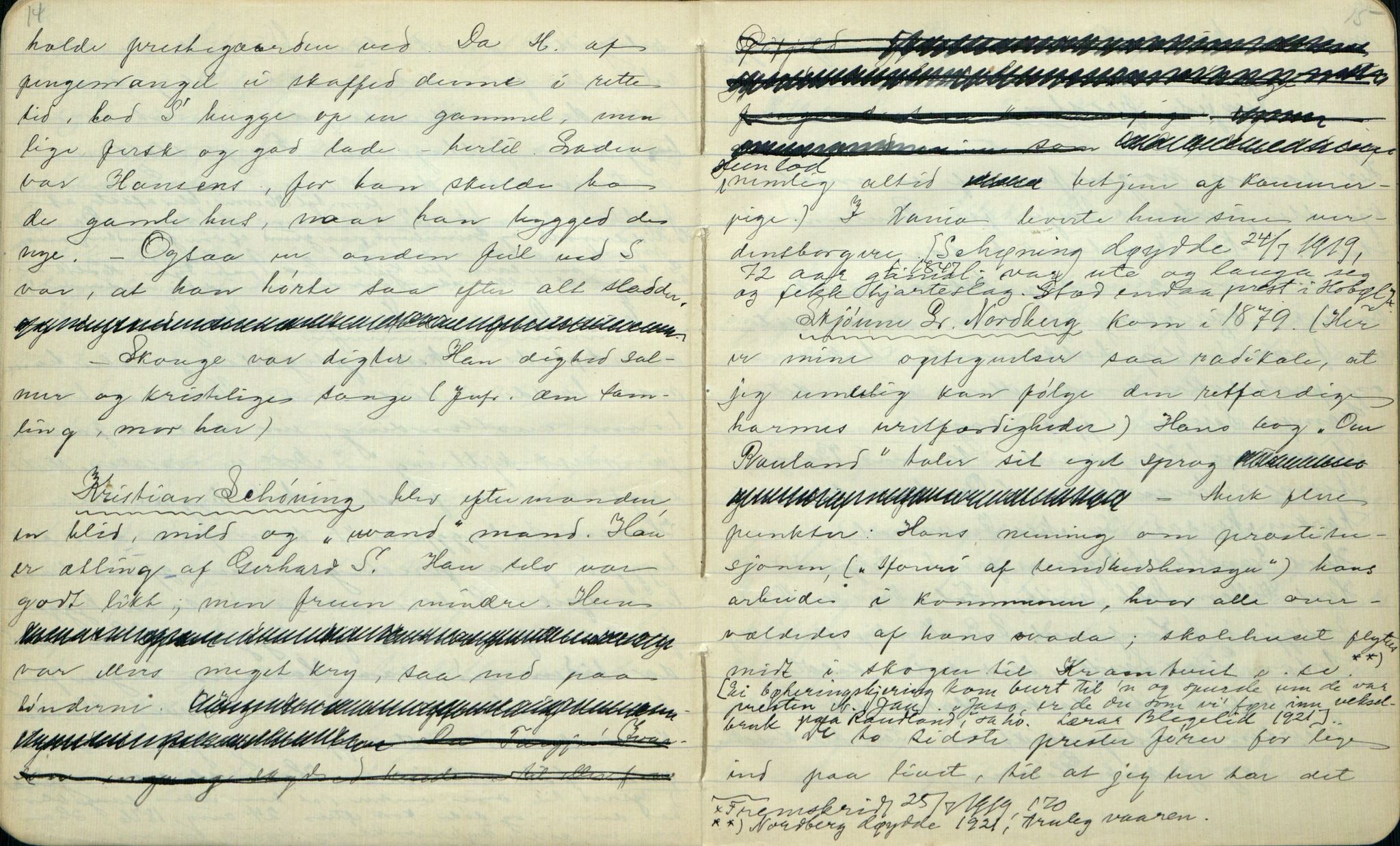 Rikard Berge, TEMU/TGM-A-1003/F/L0001/0005: 001-030 Innholdslister / 2. Erindringer om merkelige begivenheter, slegter, personligheder, 1900, p. 14-15