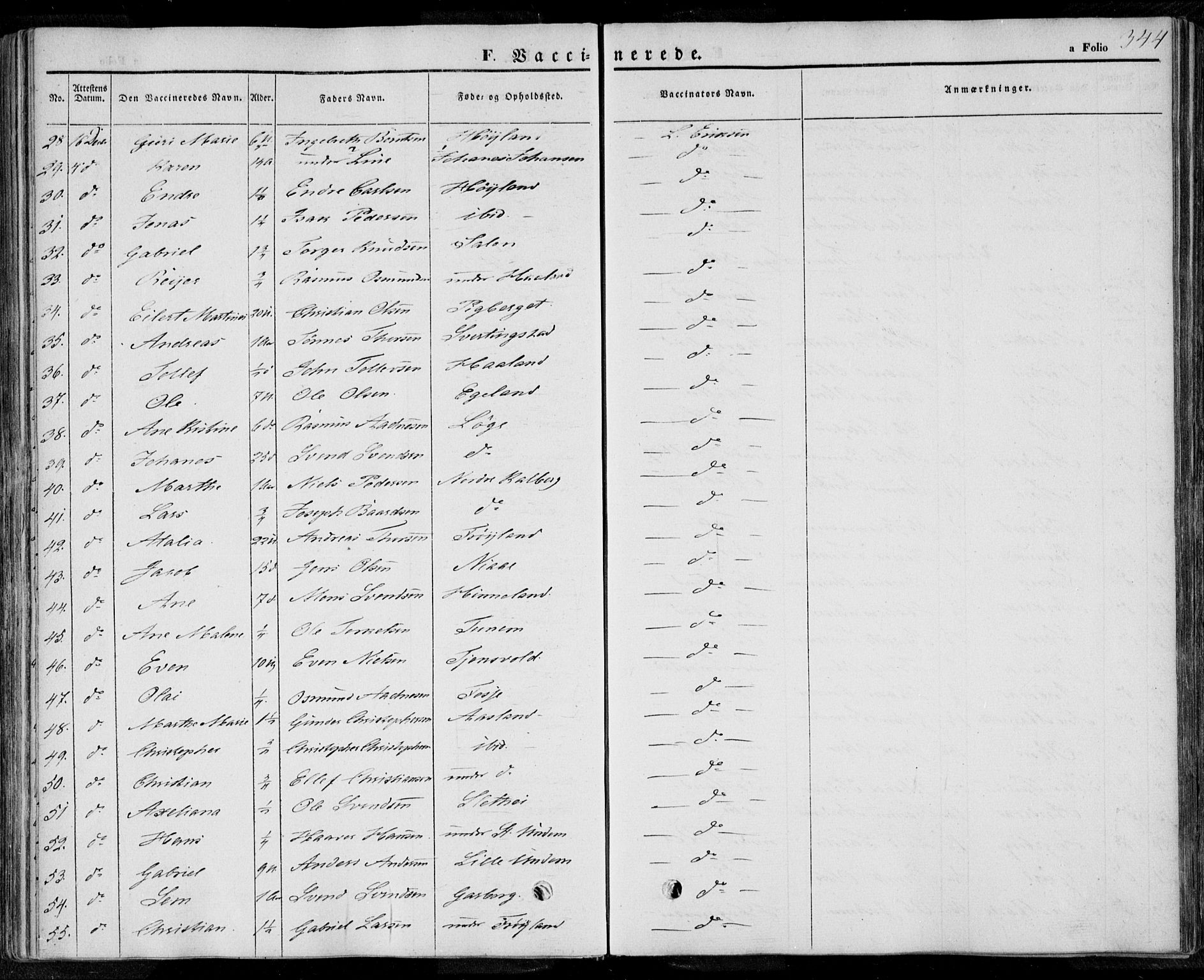 Lye sokneprestkontor, AV/SAST-A-101794/001/30BA/L0006: Parish register (official) no. A 5.2, 1842-1855, p. 344