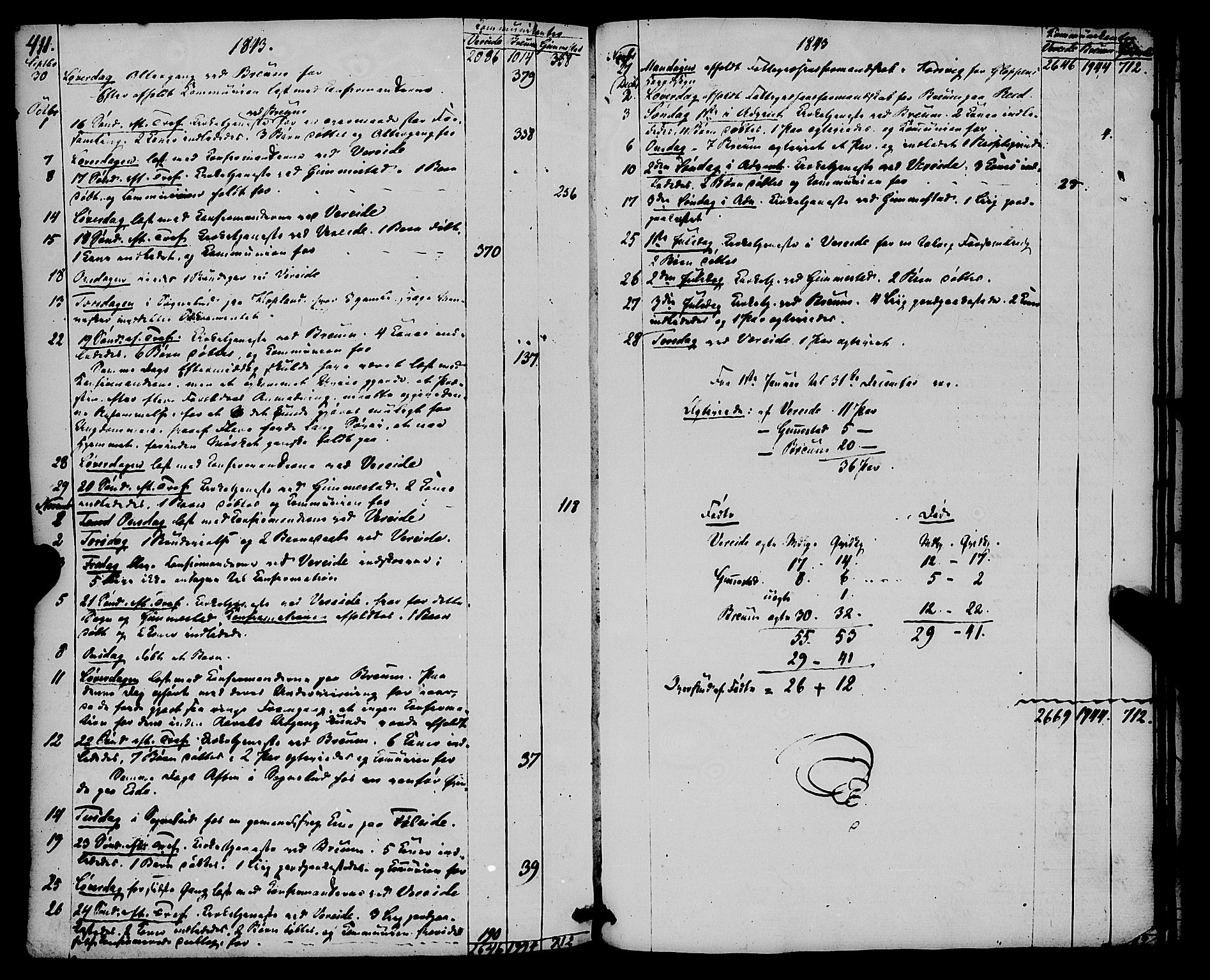 Gloppen sokneprestembete, SAB/A-80101/H/Haa/Haaa/L0008: Parish register (official) no. A 8, 1837-1855, p. 411