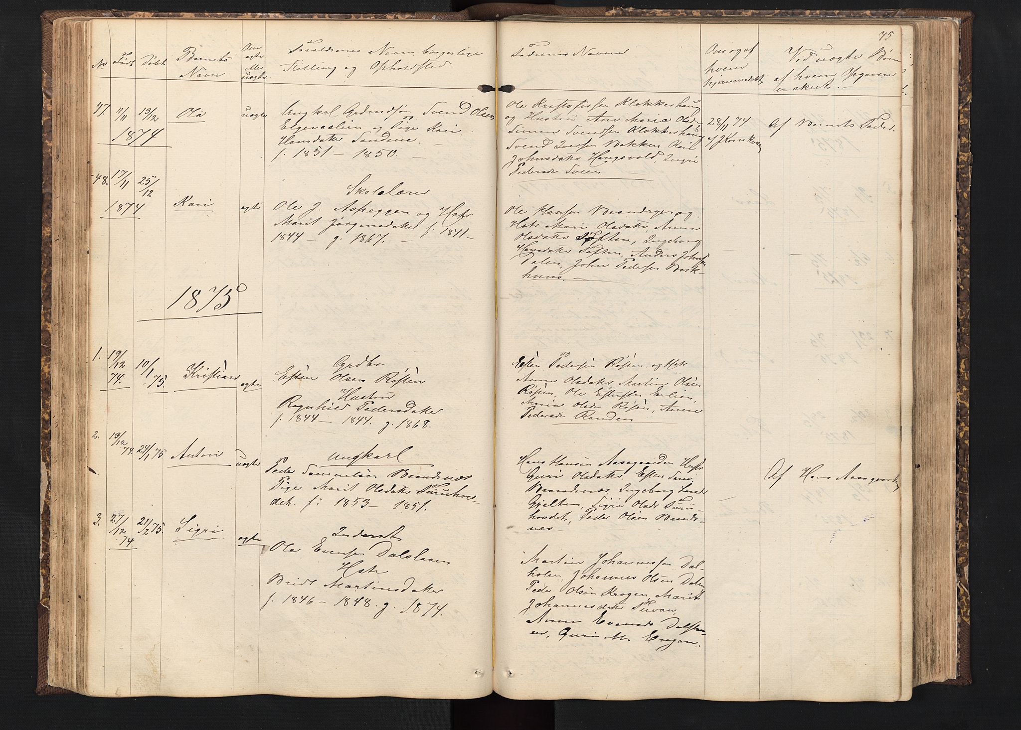 Alvdal prestekontor, SAH/PREST-060/H/Ha/Hab/L0001: Parish register (copy) no. 1, 1857-1893, p. 75