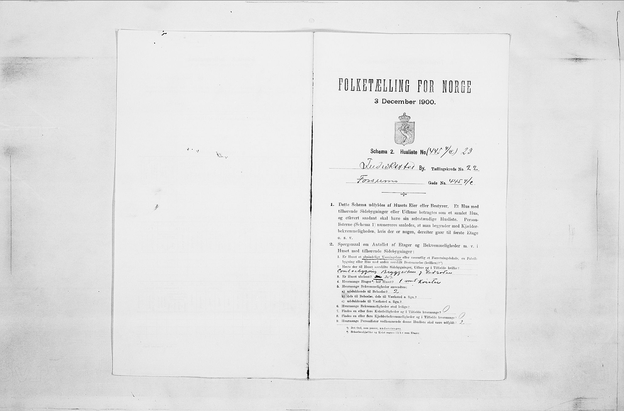 SAO, 1900 census for Fredrikstad, 1900