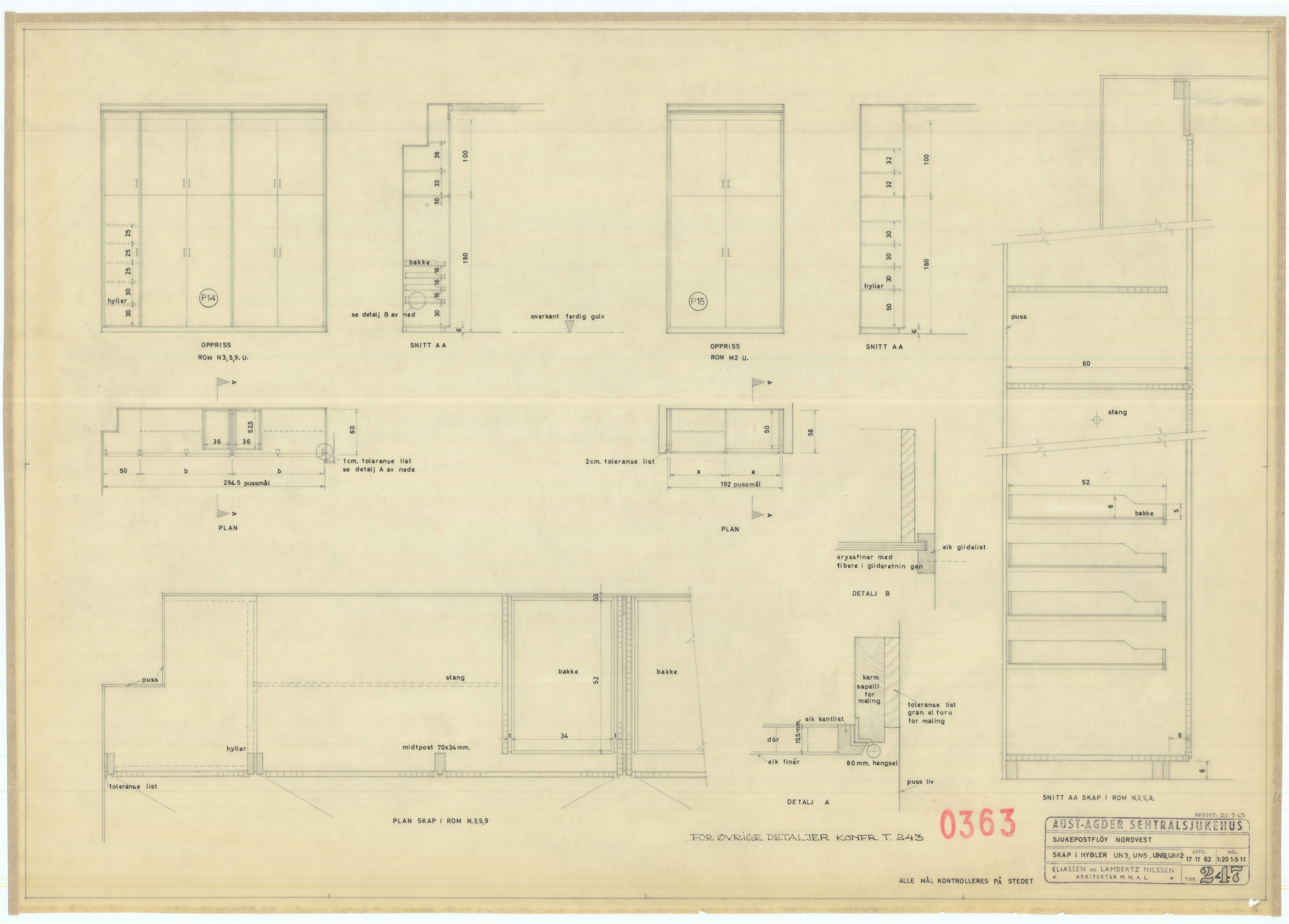 Eliassen og Lambertz-Nilssen Arkitekter, AAKS/PA-2983/T/T01/L0003: Tegningskogger 0363, 1960-1966, p. 7