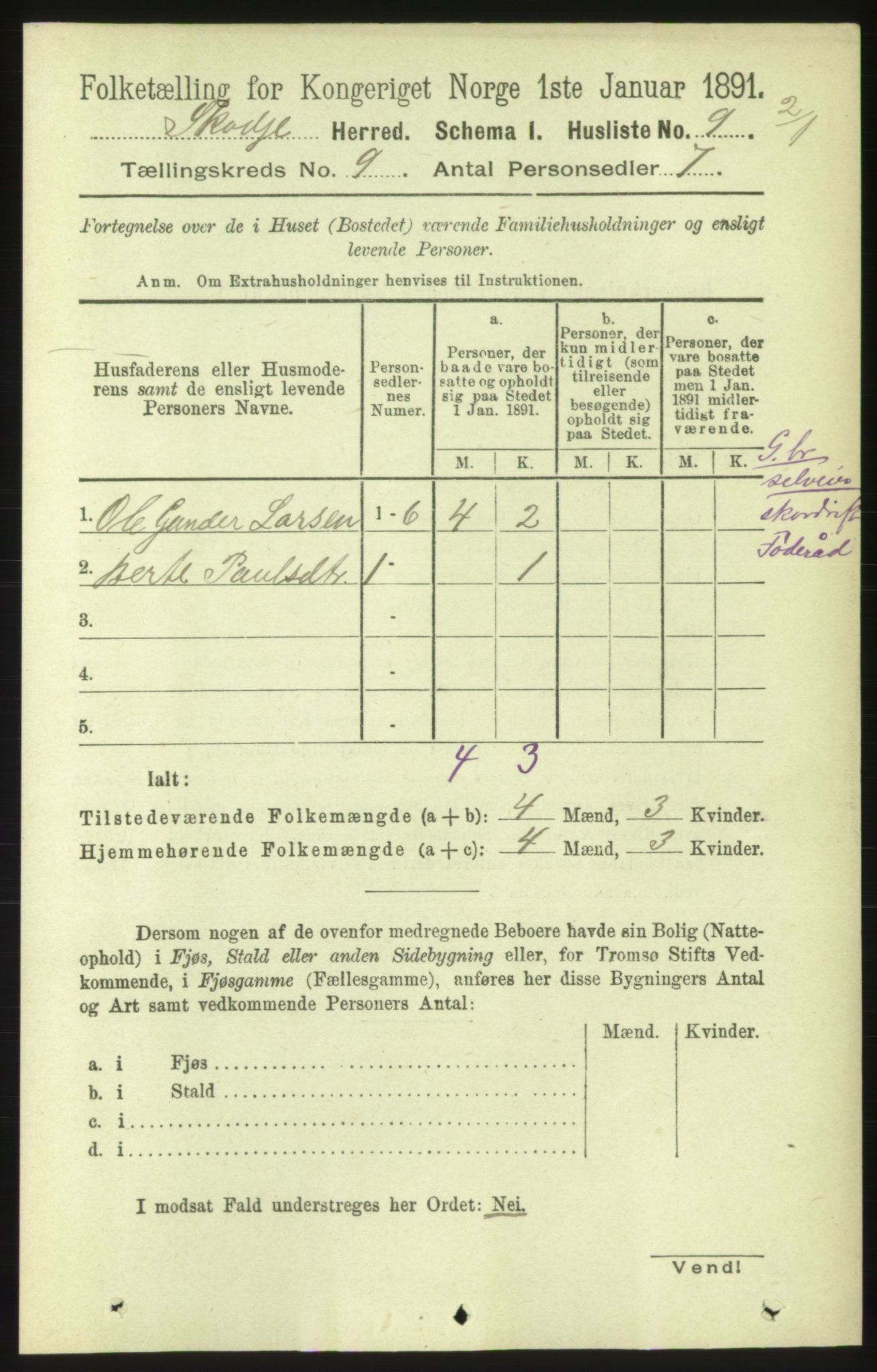 RA, 1891 census for 1529 Skodje, 1891, p. 1849