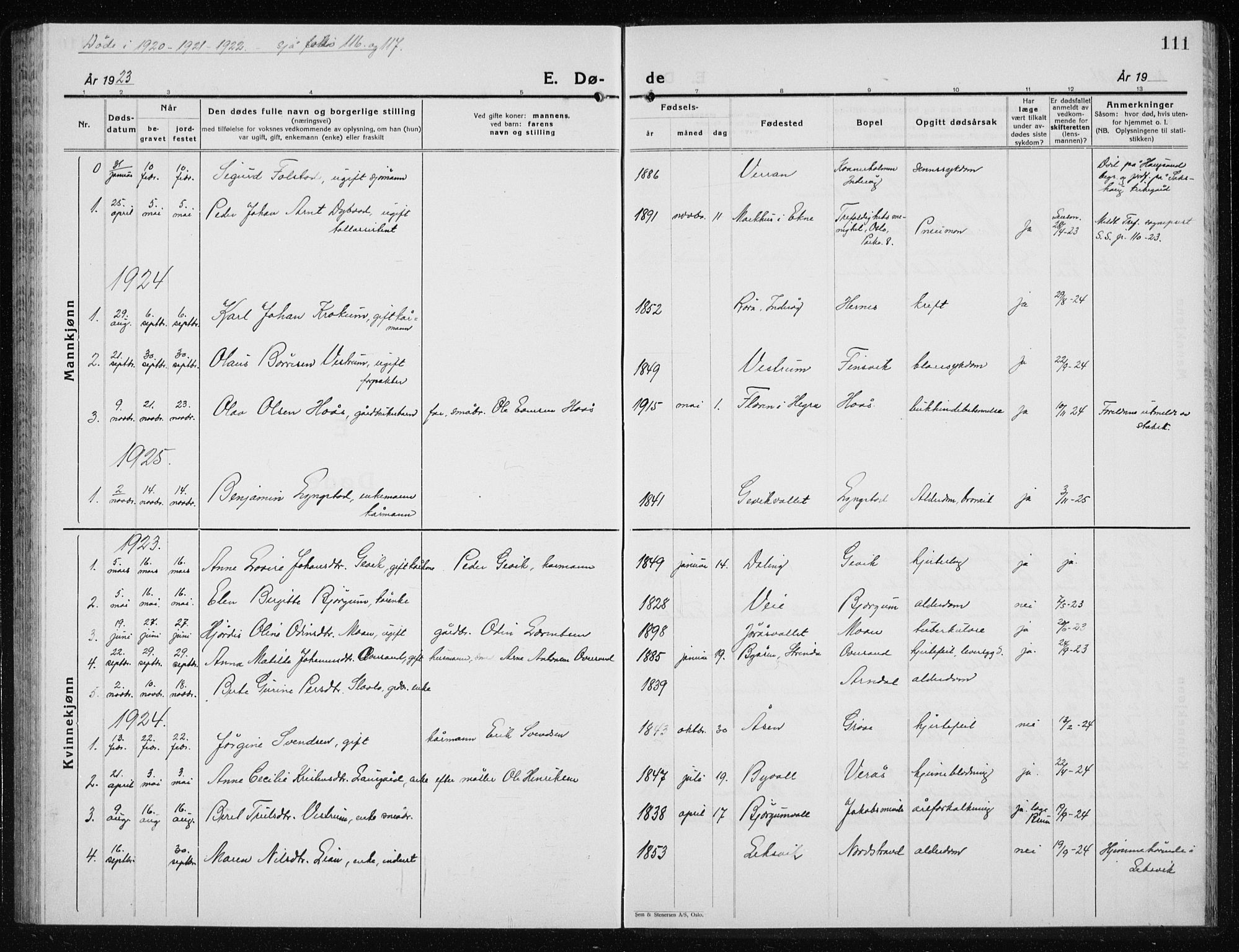 Ministerialprotokoller, klokkerbøker og fødselsregistre - Nord-Trøndelag, SAT/A-1458/719/L0180: Parish register (copy) no. 719C01, 1878-1940, p. 111