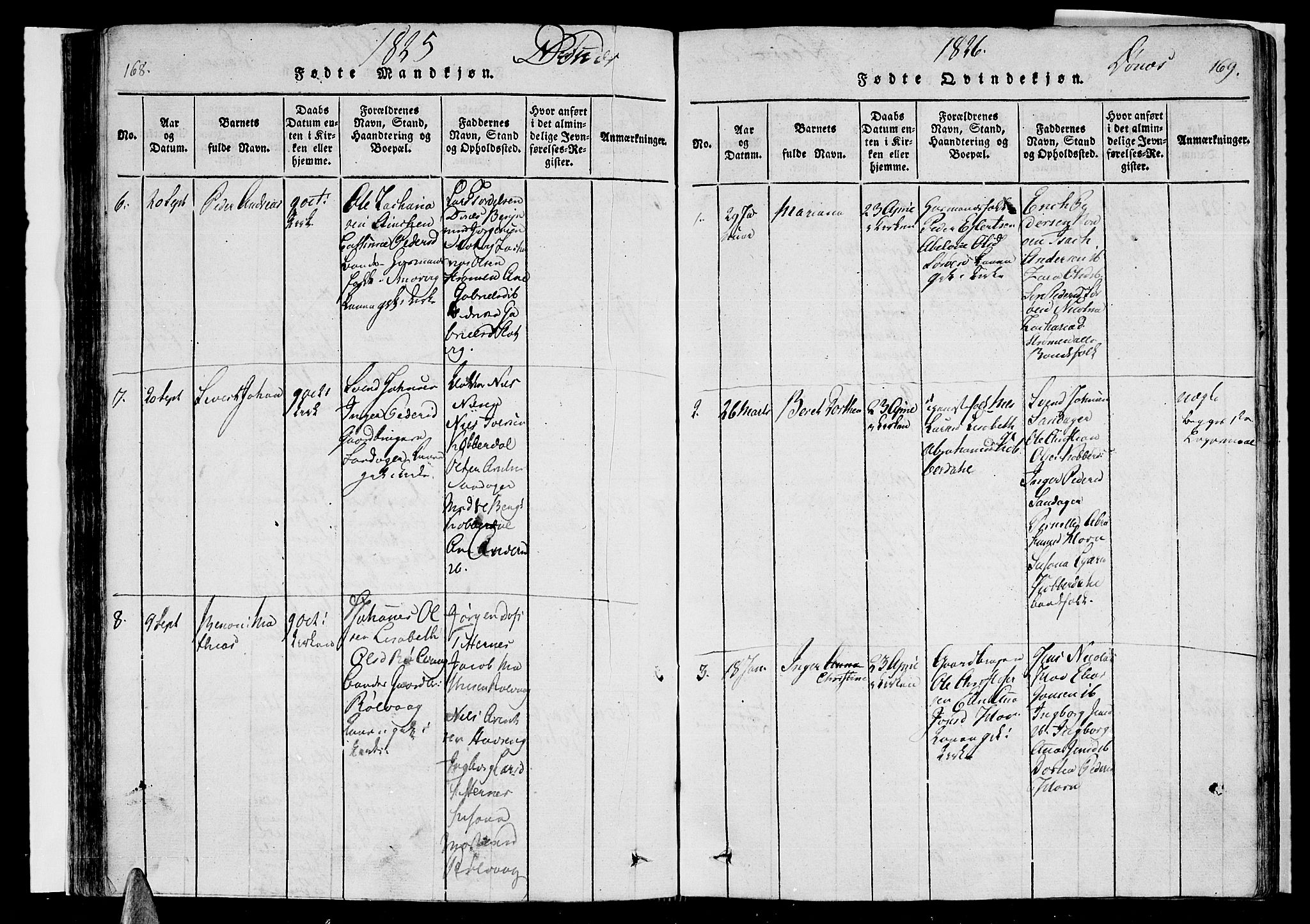 Ministerialprotokoller, klokkerbøker og fødselsregistre - Nordland, AV/SAT-A-1459/838/L0547: Parish register (official) no. 838A05 /2, 1820-1828, p. 168-169