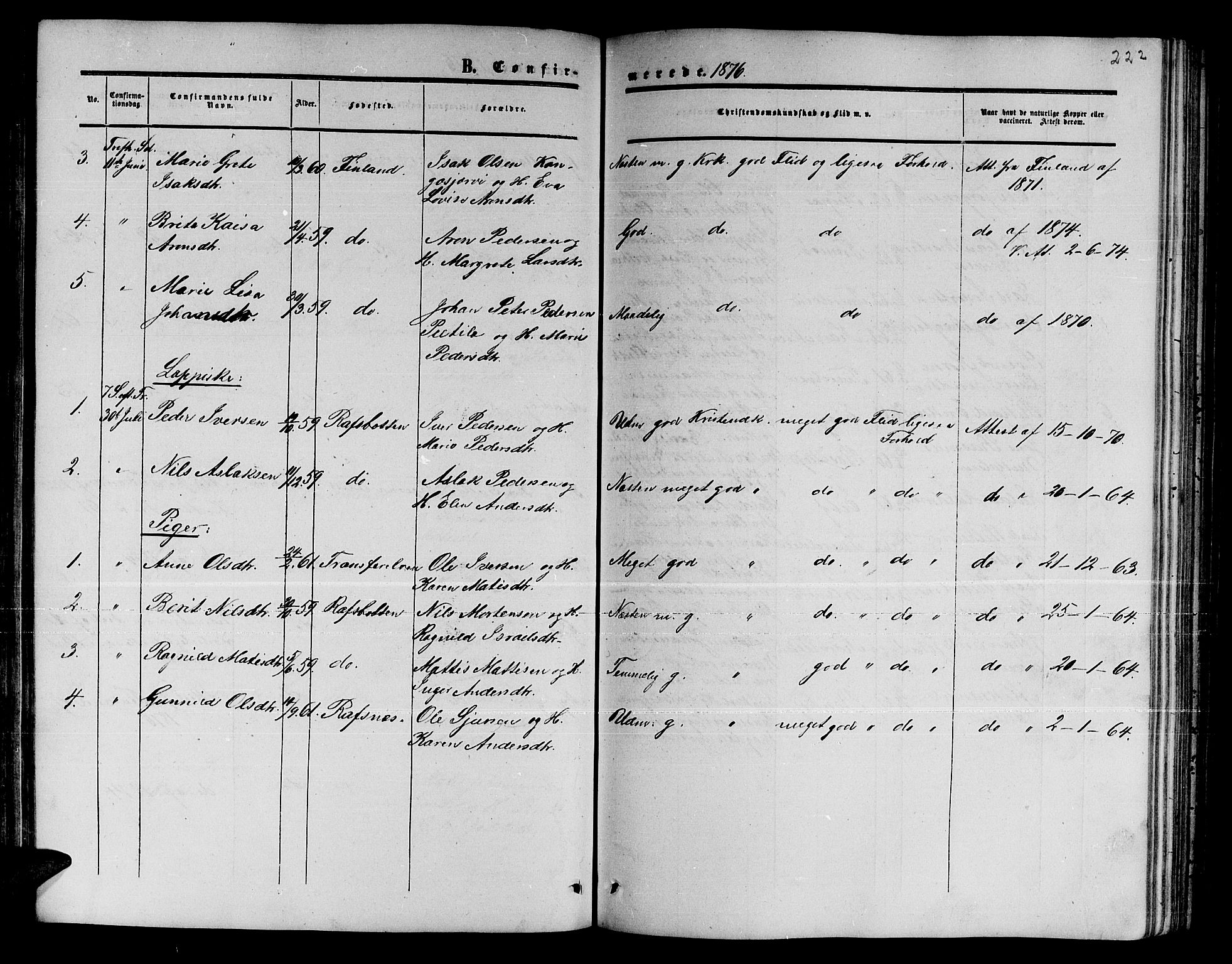 Alta sokneprestkontor, SATØ/S-1338/H/Hb/L0001.klokk: Parish register (copy) no. 1, 1858-1878, p. 221-222