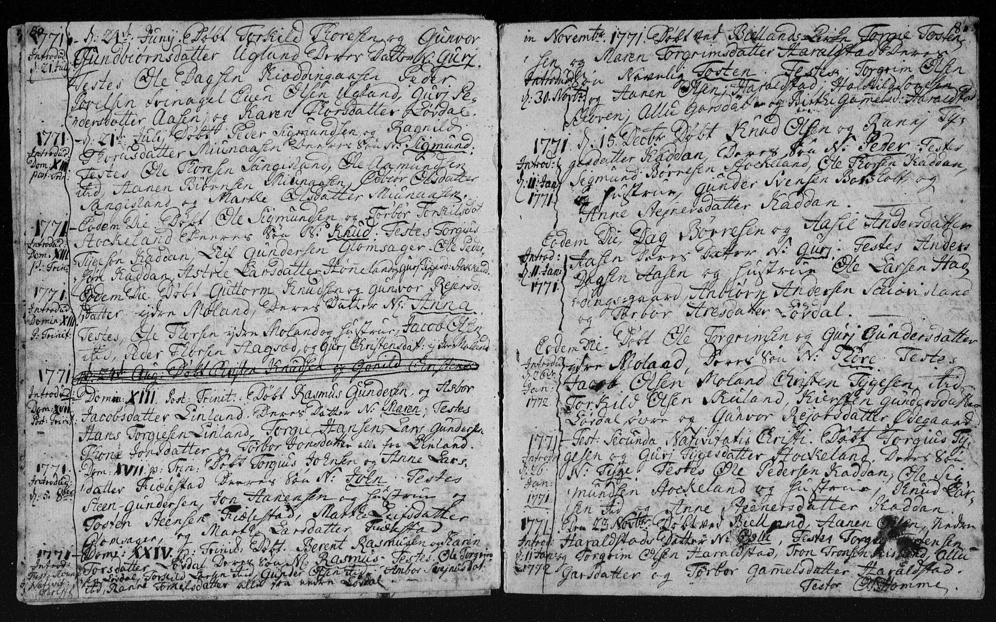 Holum sokneprestkontor, SAK/1111-0022/F/Fa/Fab/L0003: Parish register (official) no. A 3, 1752-1774, p. 80-81