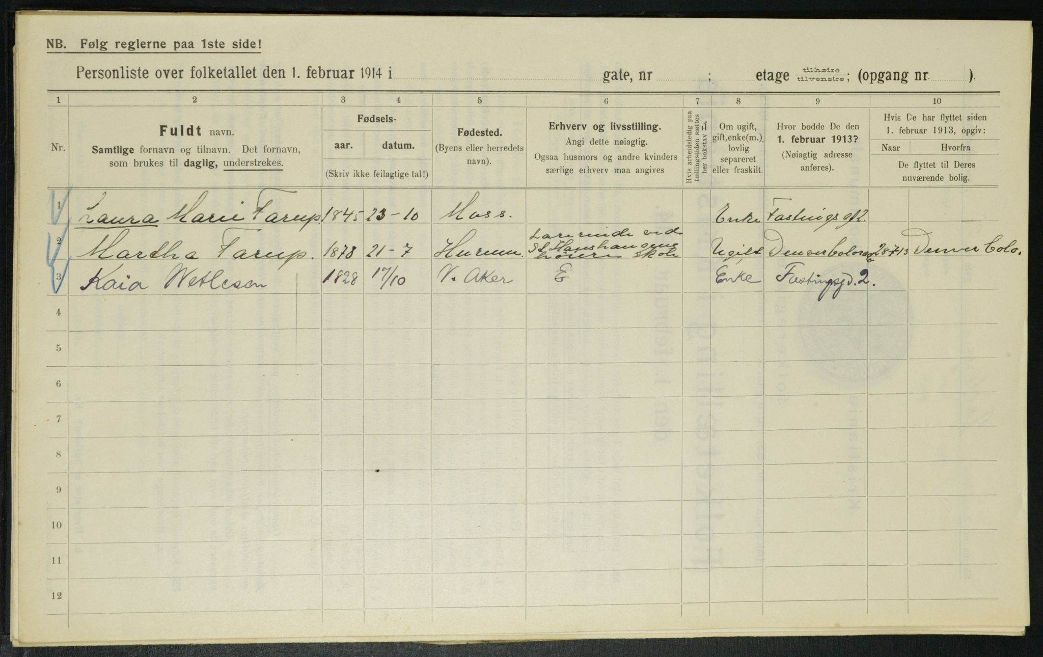 OBA, Municipal Census 1914 for Kristiania, 1914, p. 23786