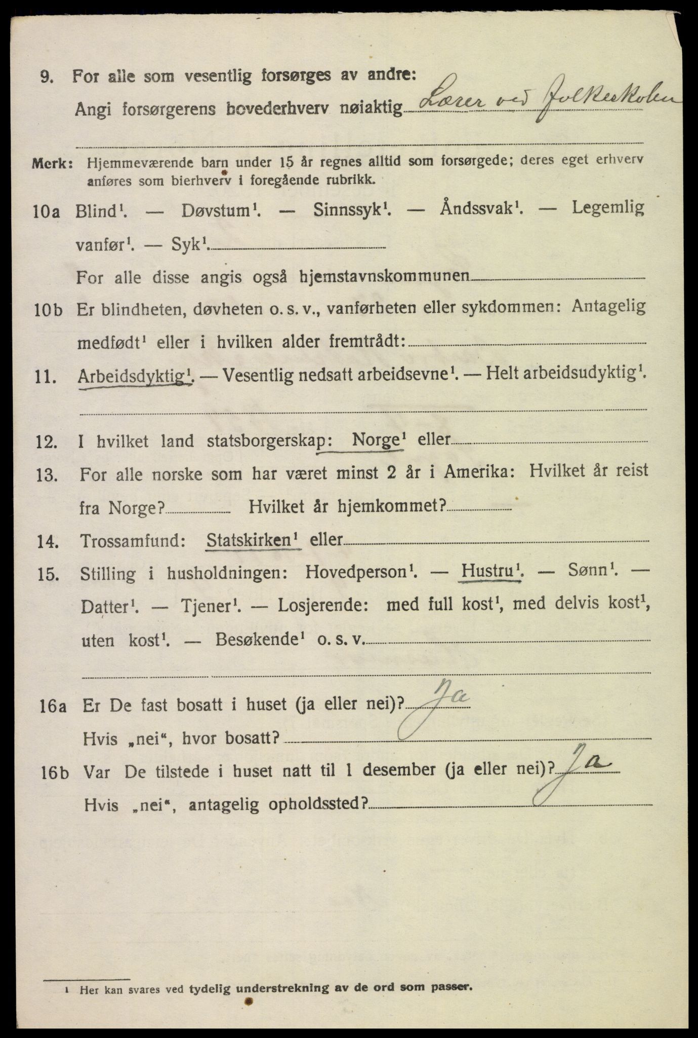 SAK, 1920 census for Søgne, 1920, p. 5914