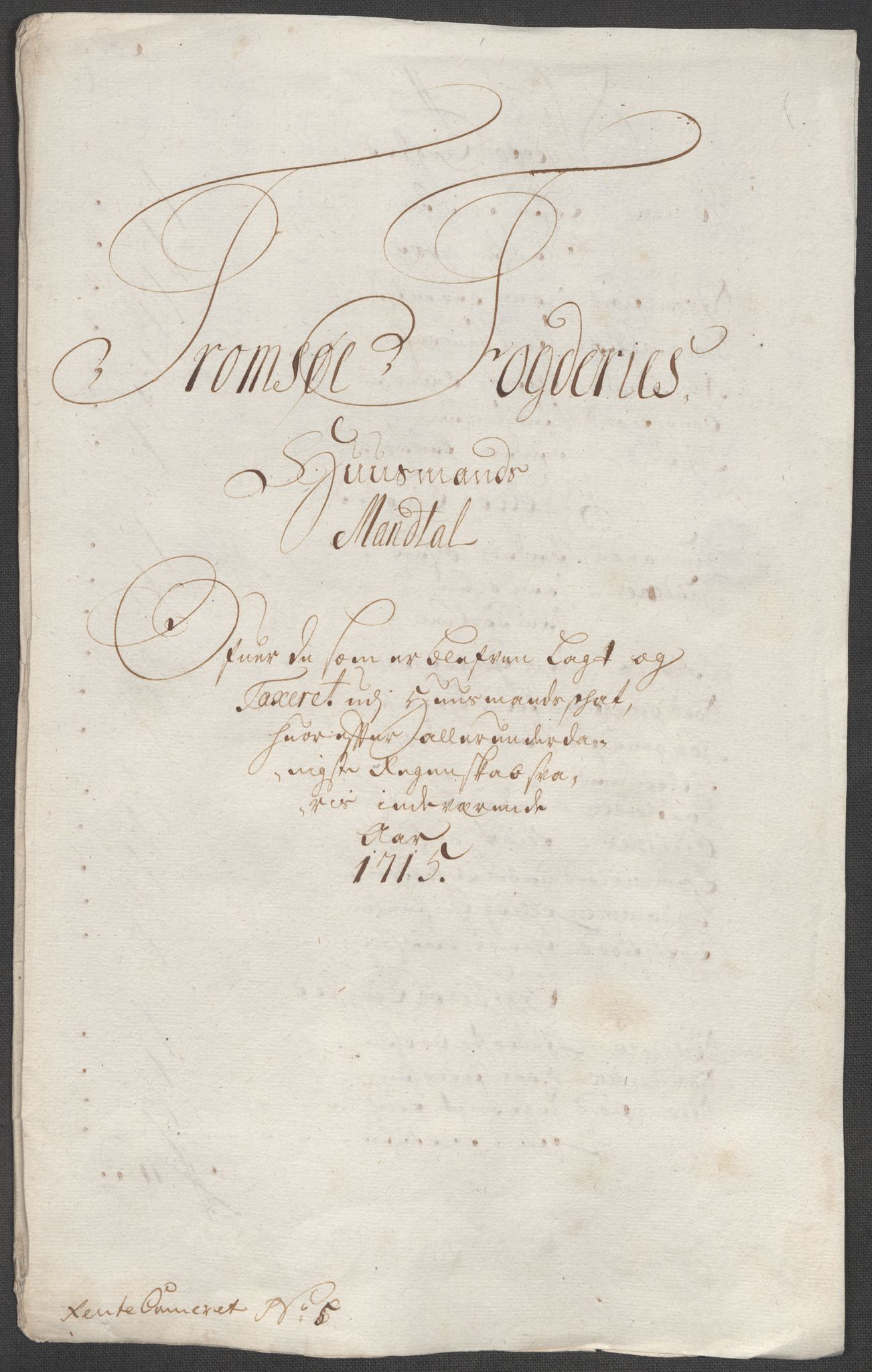 Rentekammeret inntil 1814, Reviderte regnskaper, Fogderegnskap, RA/EA-4092/R68/L4761: Fogderegnskap Senja og Troms, 1715, p. 88