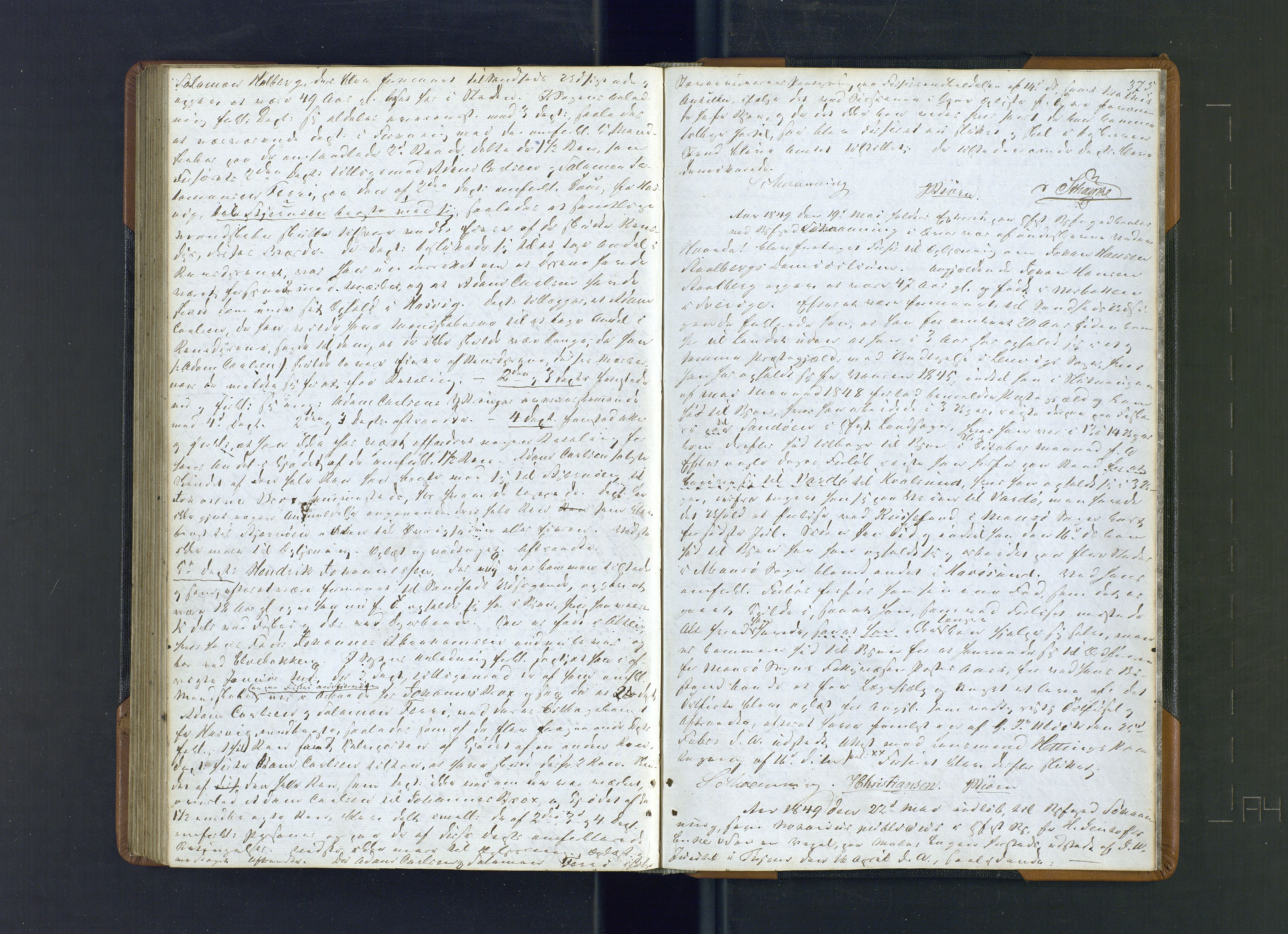 Hammerfest fogderi/sorenskriveri, AV/SATØ-S-0056/1/J/Ja/Jab/L0183: Ekstrarettsprotokoller, 1847-1849, p. 374-375