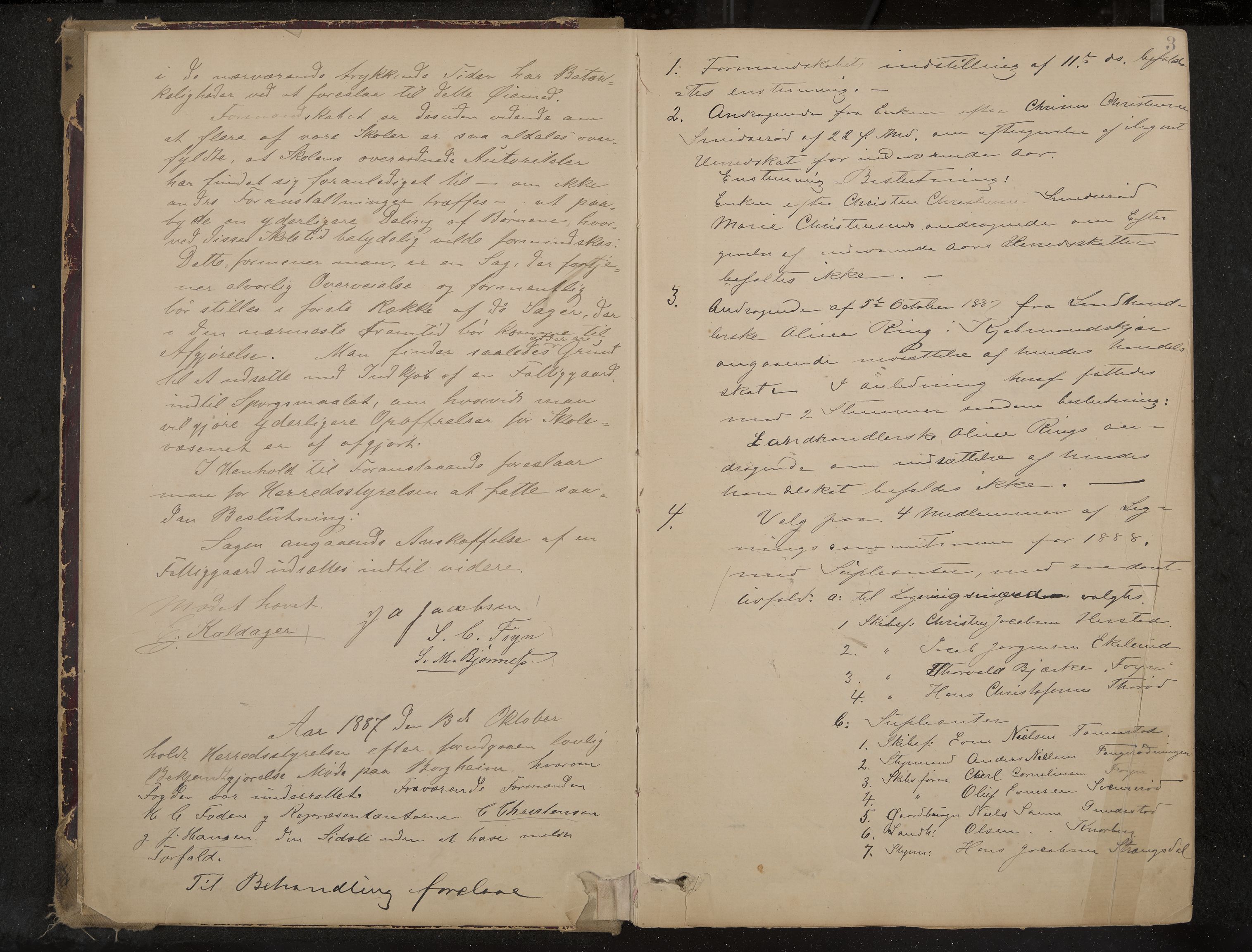 Nøtterøy formannskap og sentraladministrasjon, IKAK/0722021-1/A/Aa/L0004: Møtebok, 1887-1896, p. 3