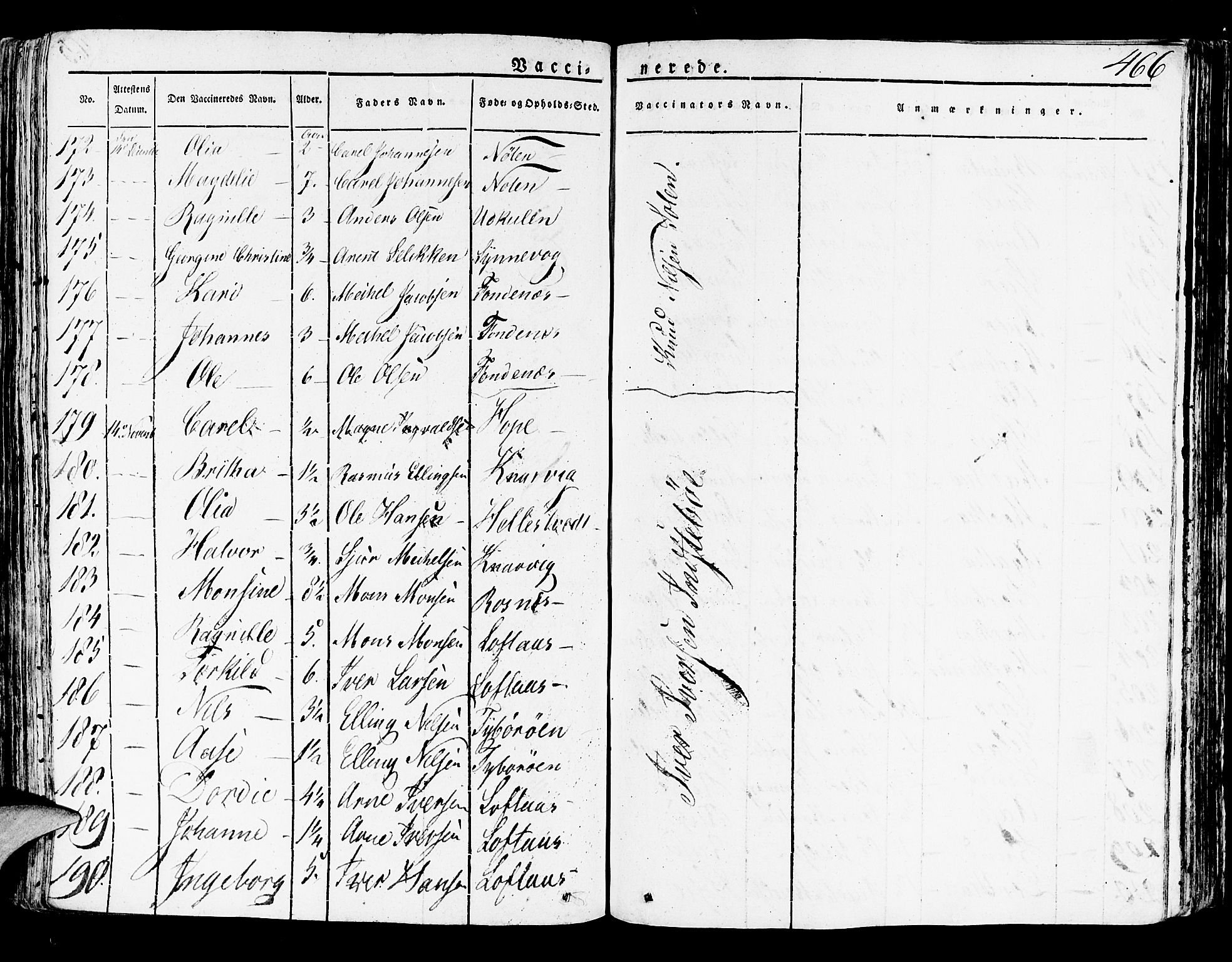 Lindås Sokneprestembete, SAB/A-76701/H/Haa: Parish register (official) no. A 8, 1823-1836, p. 466