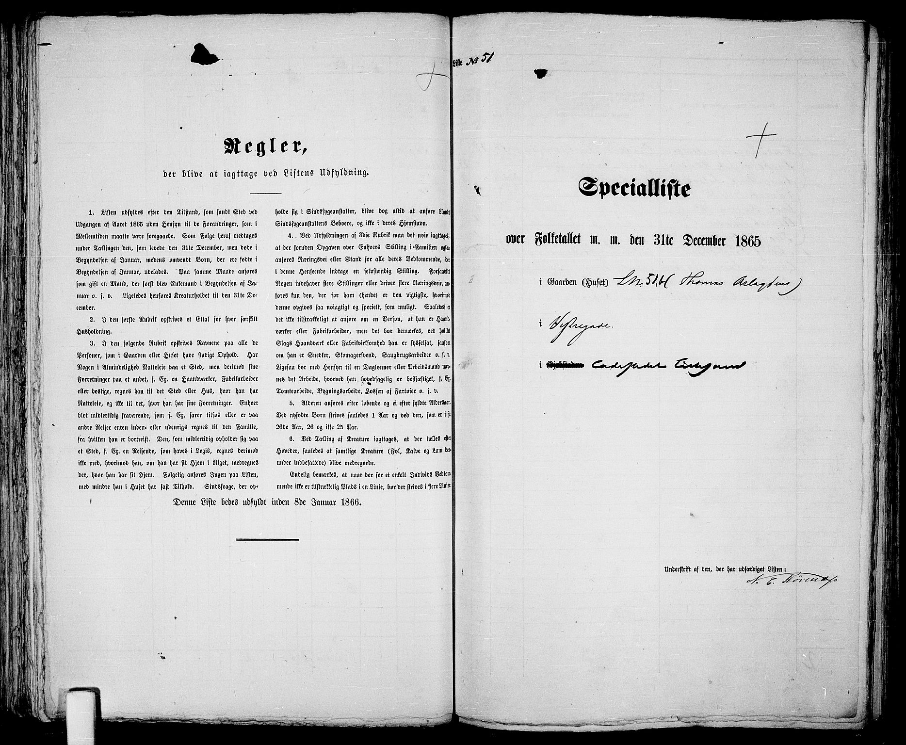 RA, 1865 census for Vestre Moland/Lillesand, 1865, p. 110