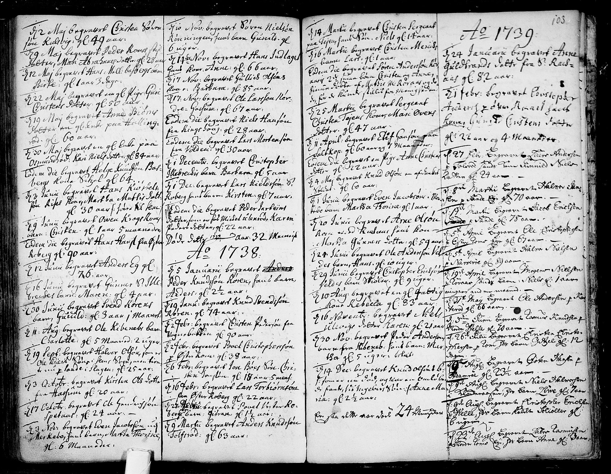 Sem kirkebøker, SAKO/A-5/F/Fb/L0001: Parish register (official) no. II 1, 1702-1764, p. 103