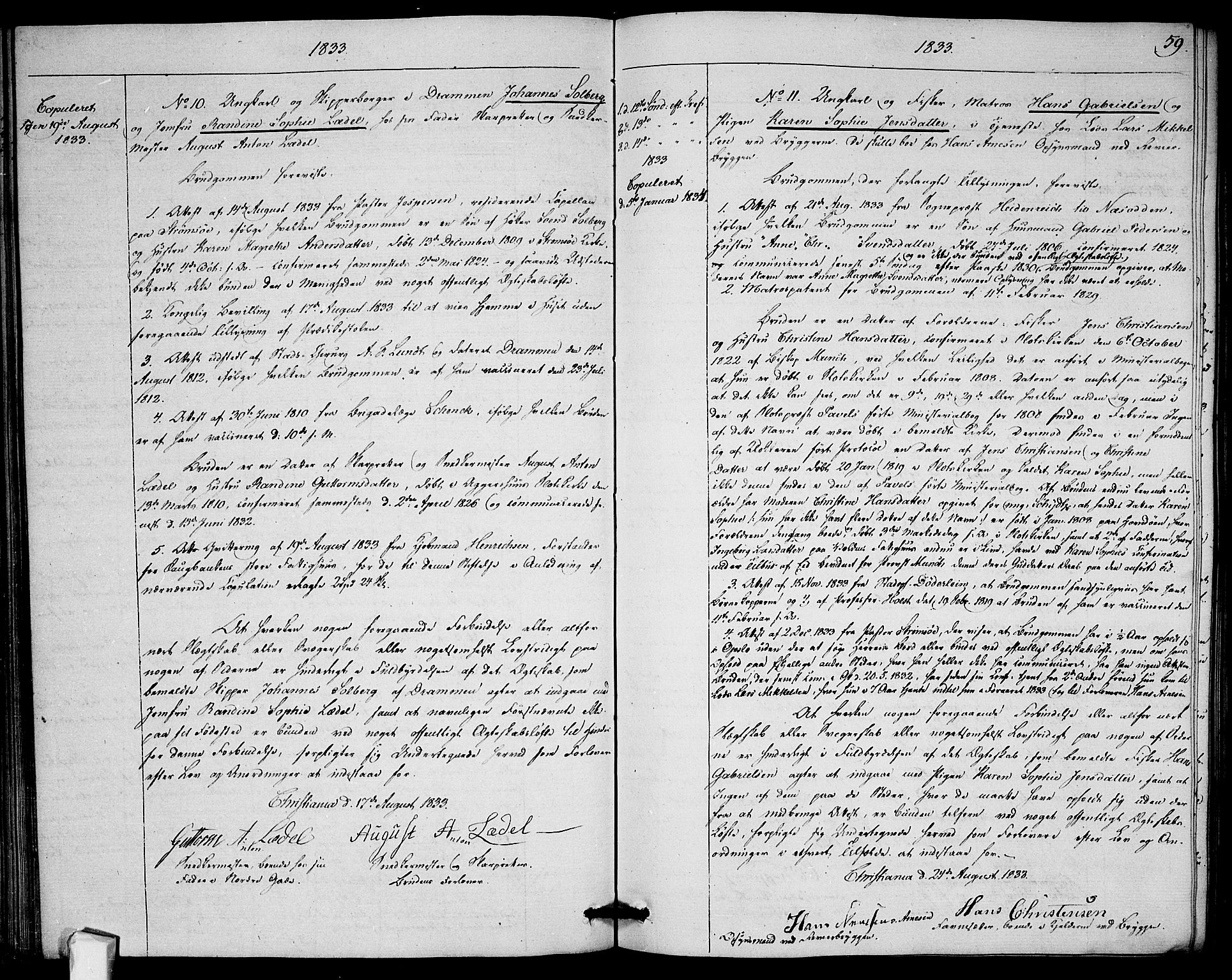 Garnisonsmenigheten Kirkebøker, SAO/A-10846/H/Ha/L0002: Banns register no. I 2, 1829-1835, p. 59