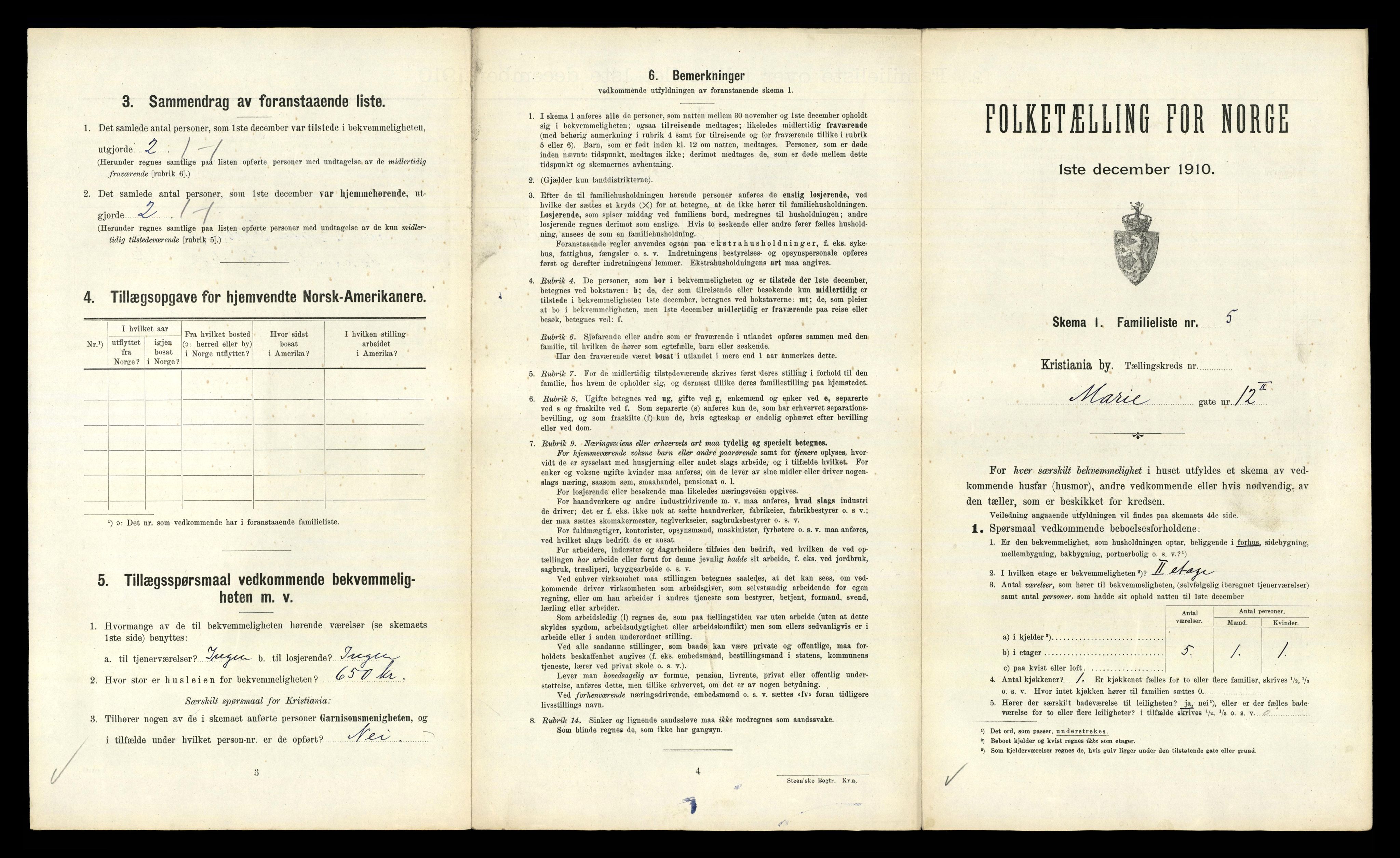 RA, 1910 census for Kristiania, 1910, p. 61255