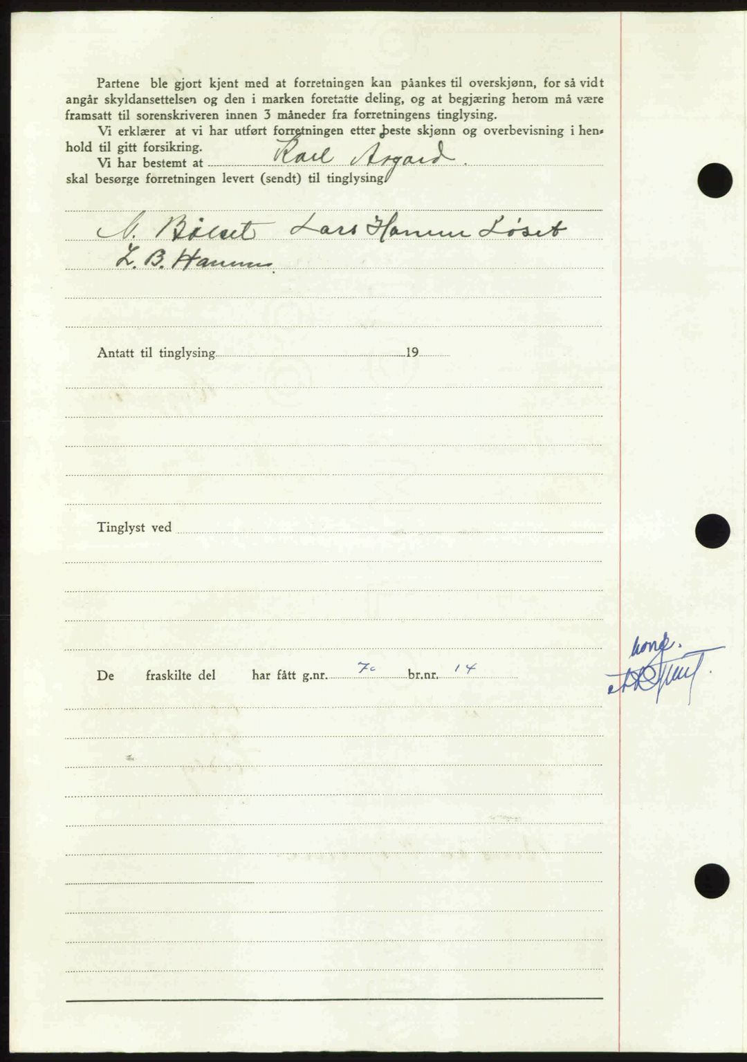 Nordmøre sorenskriveri, AV/SAT-A-4132/1/2/2Ca: Mortgage book no. A112, 1949-1949, Diary no: : 2337/1949