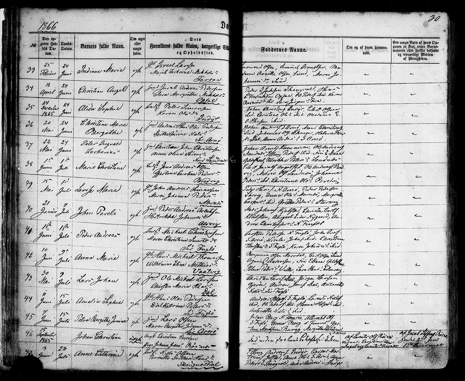 Ministerialprotokoller, klokkerbøker og fødselsregistre - Nordland, SAT/A-1459/805/L0098: Parish register (official) no. 805A05, 1862-1879, p. 30