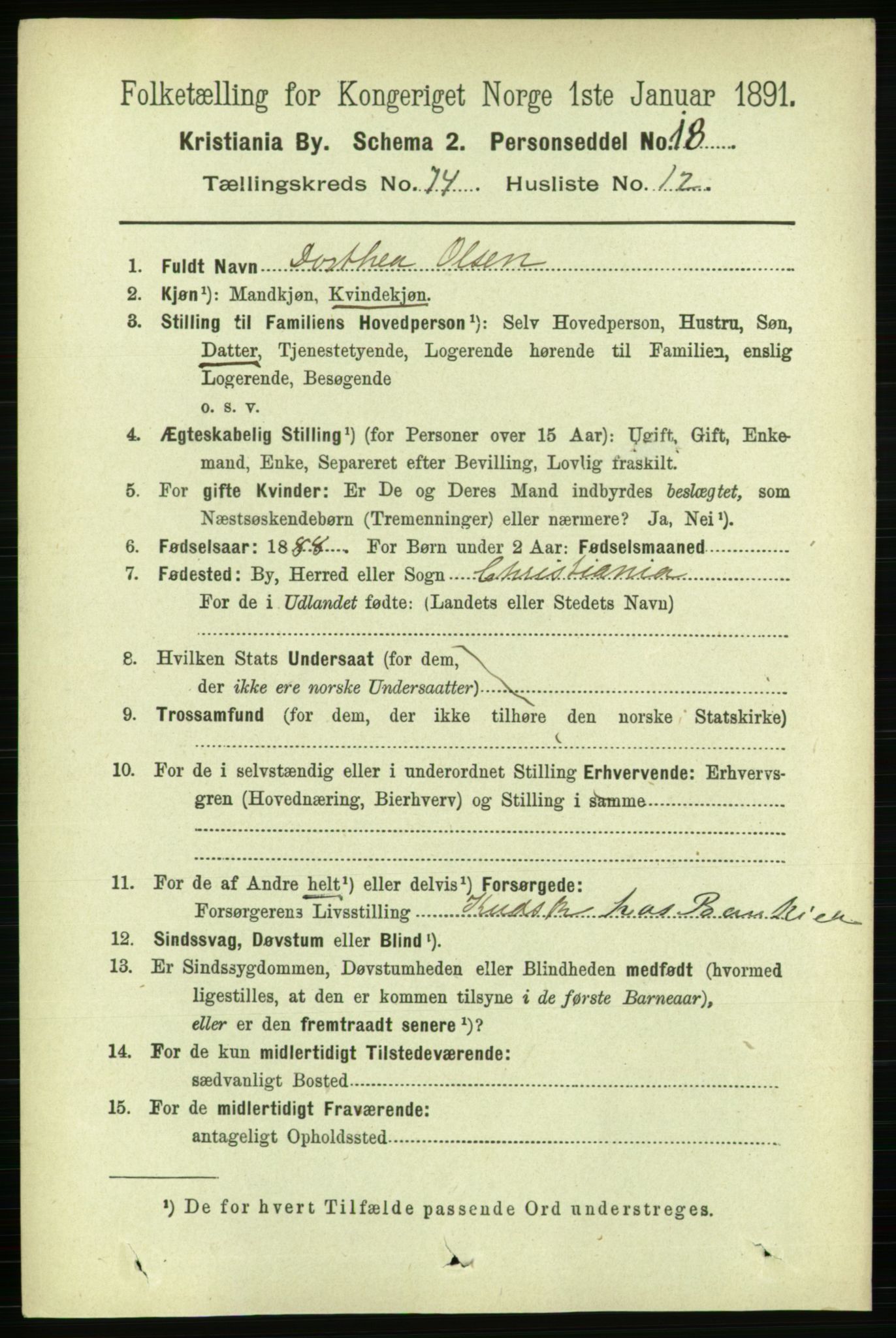 RA, 1891 census for 0301 Kristiania, 1891, p. 39767