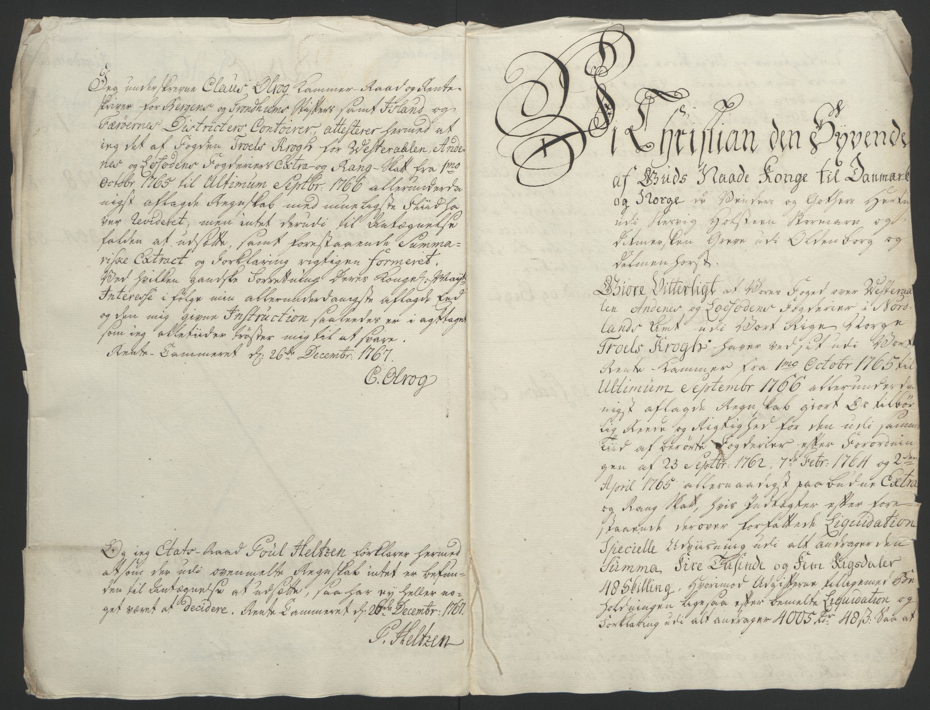 Rentekammeret inntil 1814, Reviderte regnskaper, Fogderegnskap, AV/RA-EA-4092/R67/L4747: Ekstraskatten Vesterålen, Andenes og Lofoten, 1762-1766, p. 462