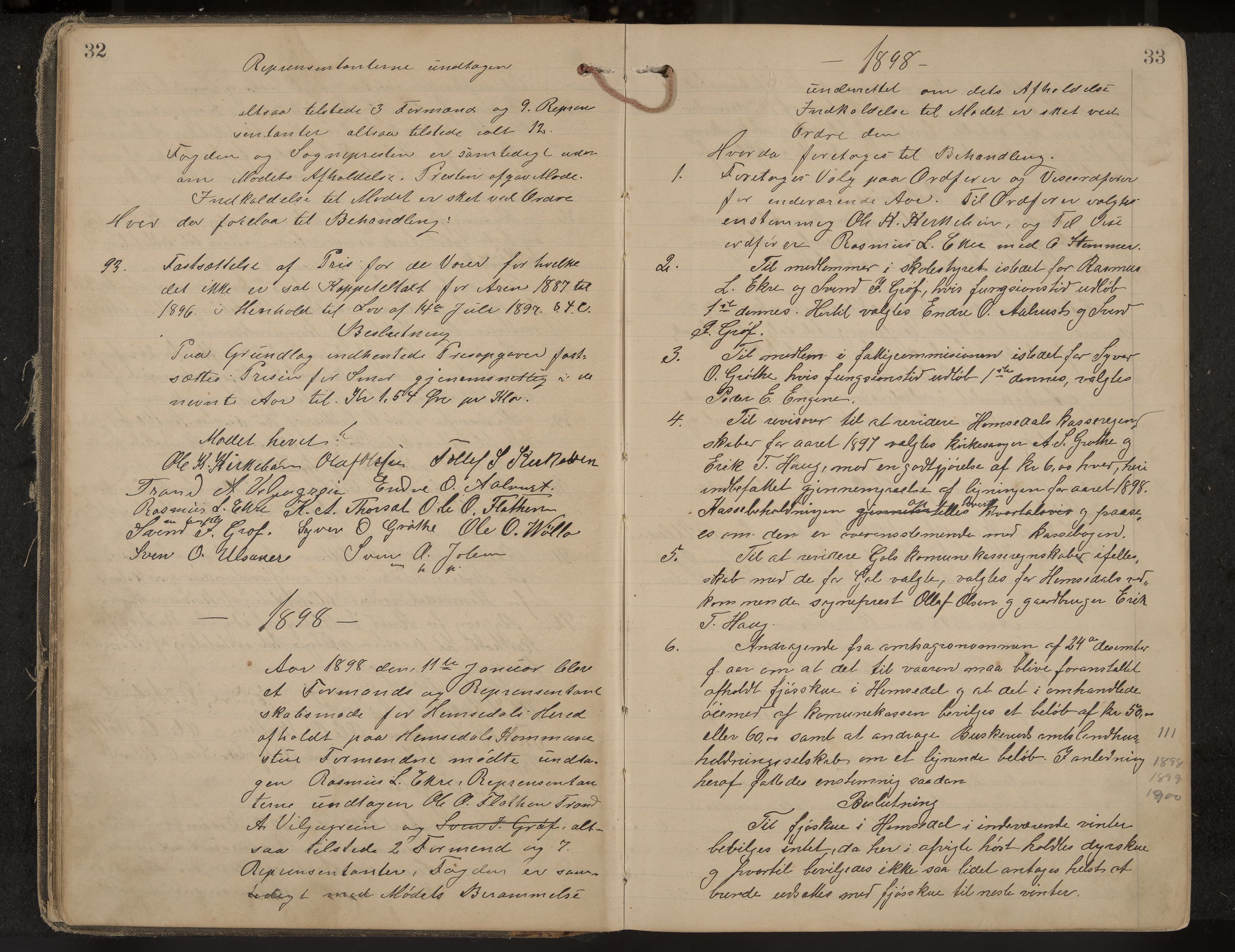 Hemsedal formannskap og sentaladministrasjon, IKAK/0618021/A/Aa/L0001: Møtebok, 1897-1911, p. 32-33