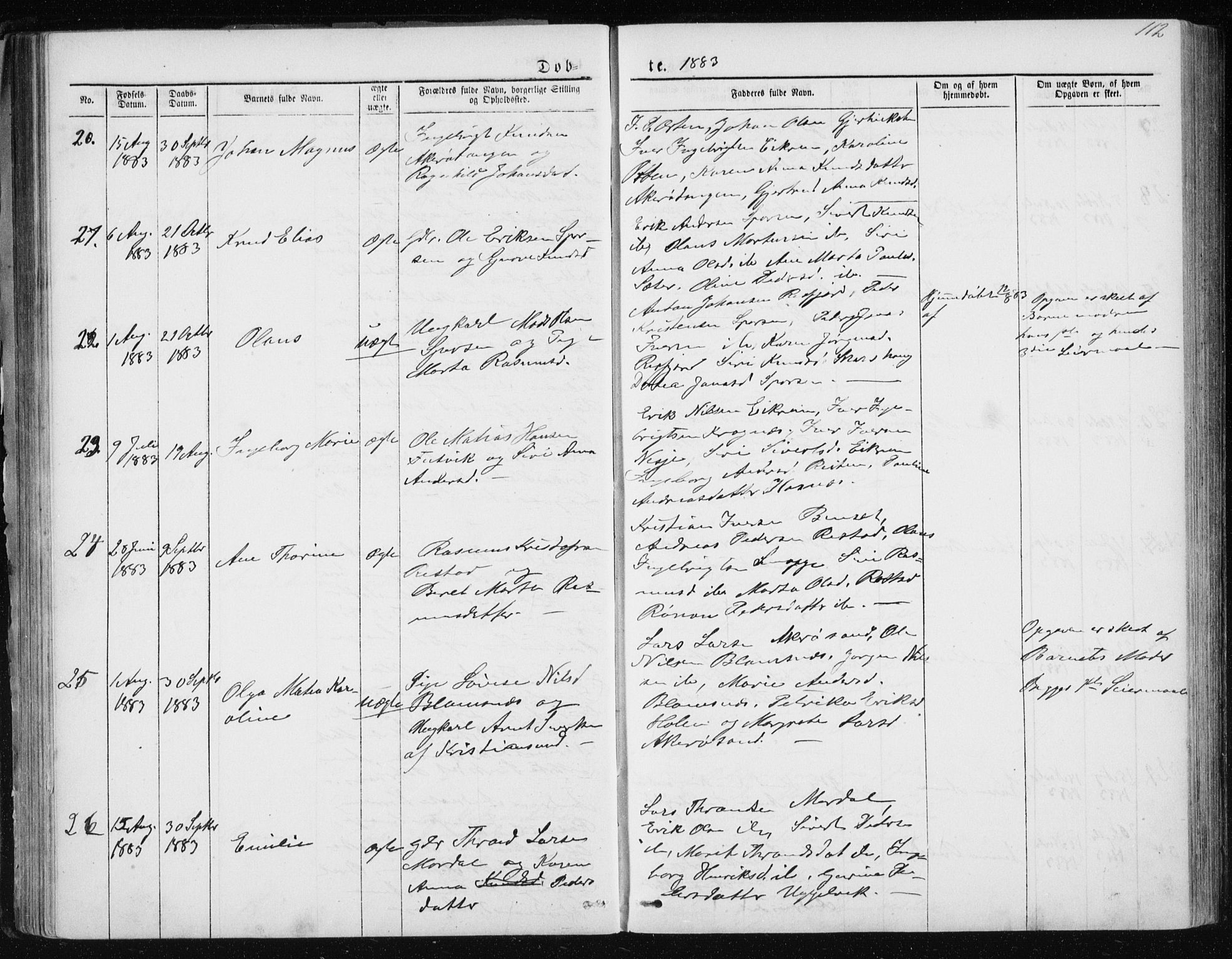 Ministerialprotokoller, klokkerbøker og fødselsregistre - Møre og Romsdal, SAT/A-1454/560/L0724: Parish register (copy) no. 560C01, 1867-1892, p. 112