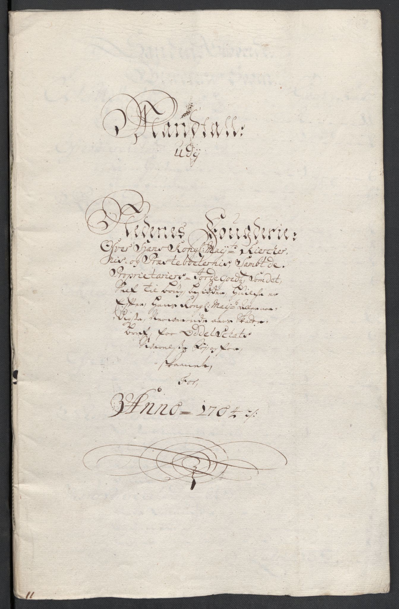 Rentekammeret inntil 1814, Reviderte regnskaper, Fogderegnskap, RA/EA-4092/R39/L2317: Fogderegnskap Nedenes, 1704-1705, p. 91