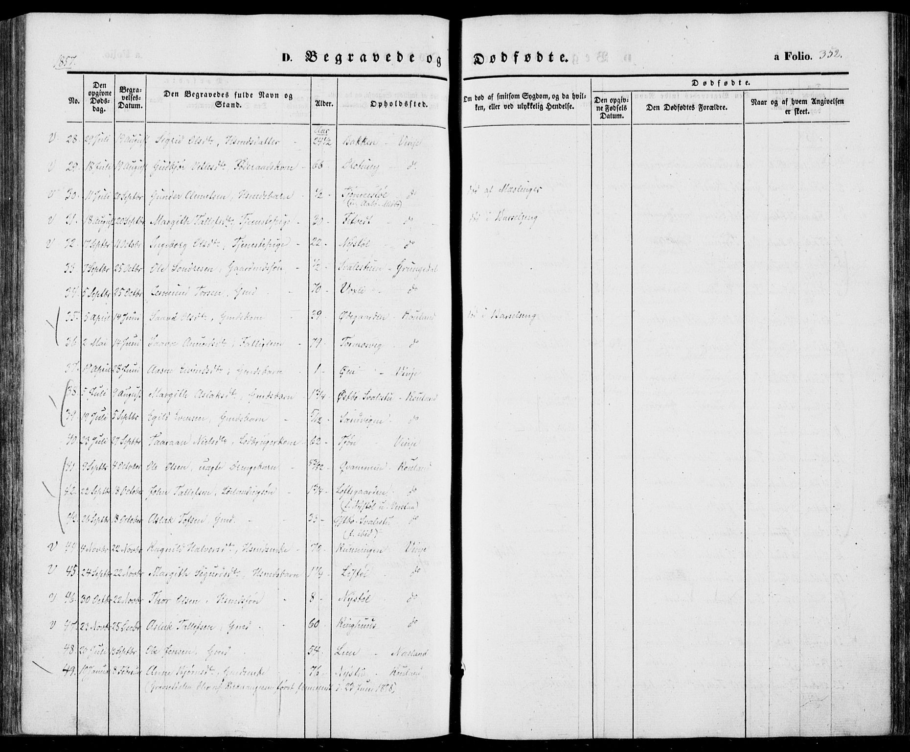 Vinje kirkebøker, AV/SAKO-A-312/F/Fa/L0004: Parish register (official) no. I 4, 1843-1869, p. 352