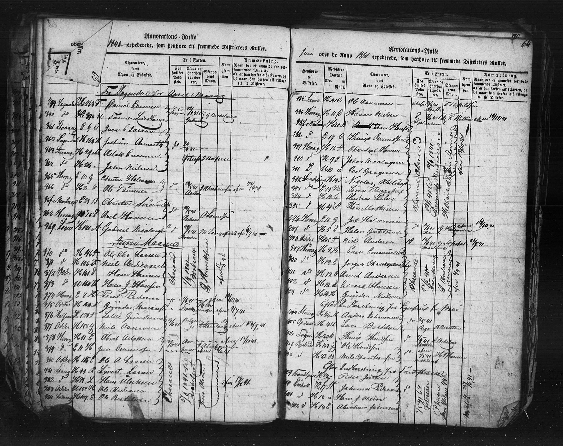 Kristiansand mønstringskrets, AV/SAK-2031-0015/F/Fa/L0003: Annotasjonsrulle utenbys, I-1, 1834-1855, p. 67
