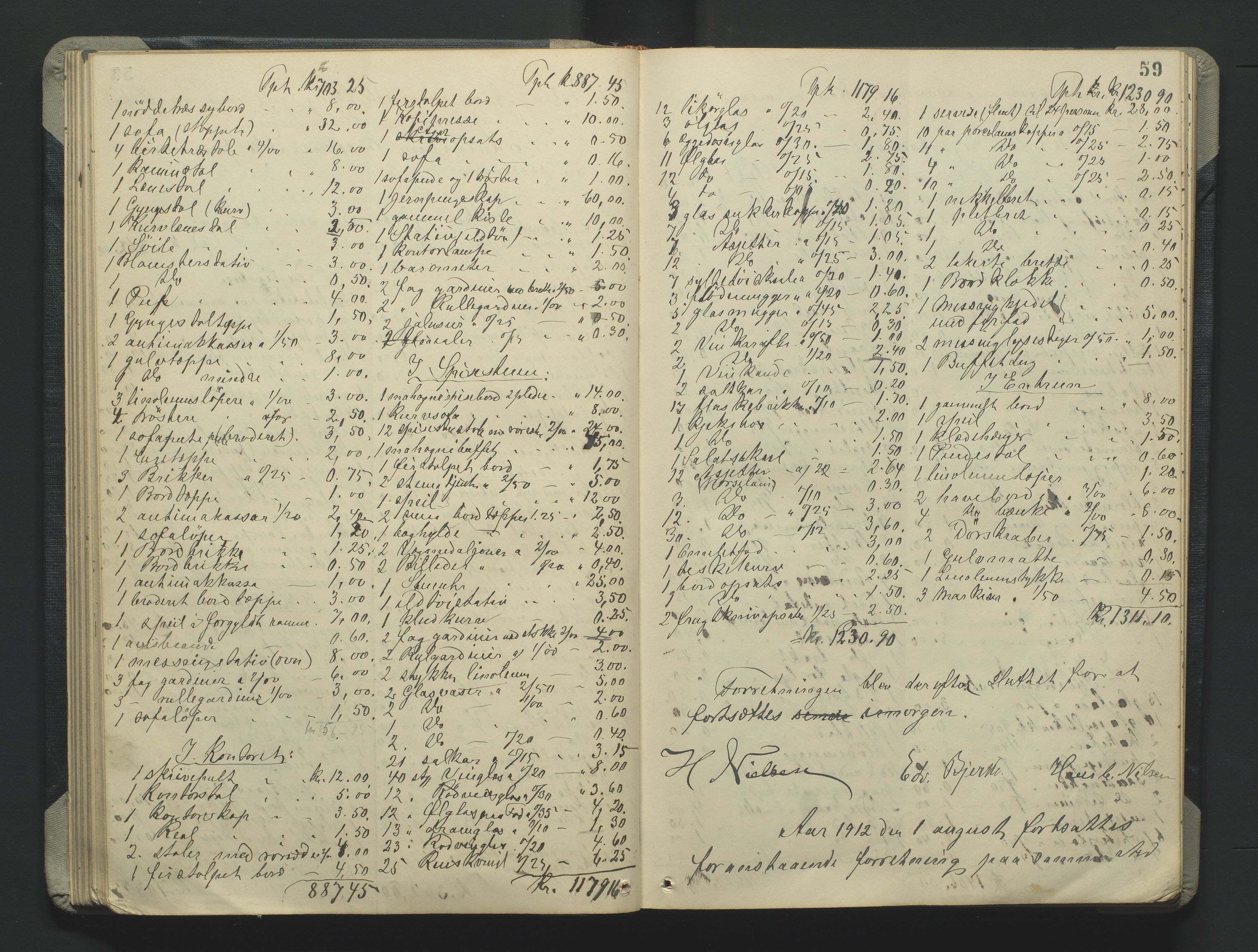 Grimstad byfogd, AV/SAK-1222-0003/H/Hc/L0009: Skifteprotokoll nr. 9, 1908-1918, p. 59