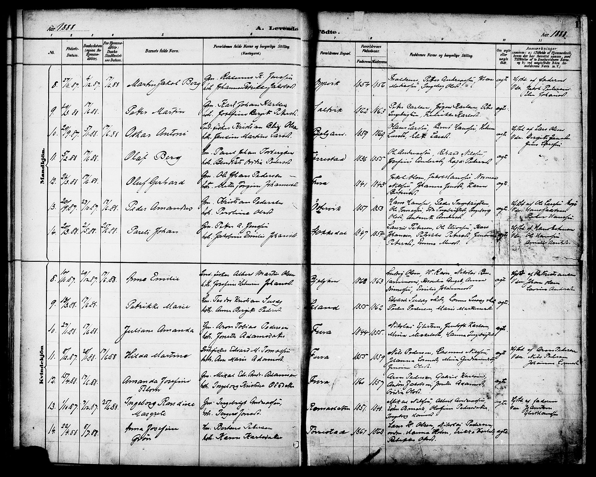 Ministerialprotokoller, klokkerbøker og fødselsregistre - Nordland, SAT/A-1459/863/L0898: Parish register (official) no. 863A10, 1886-1897, p. 19