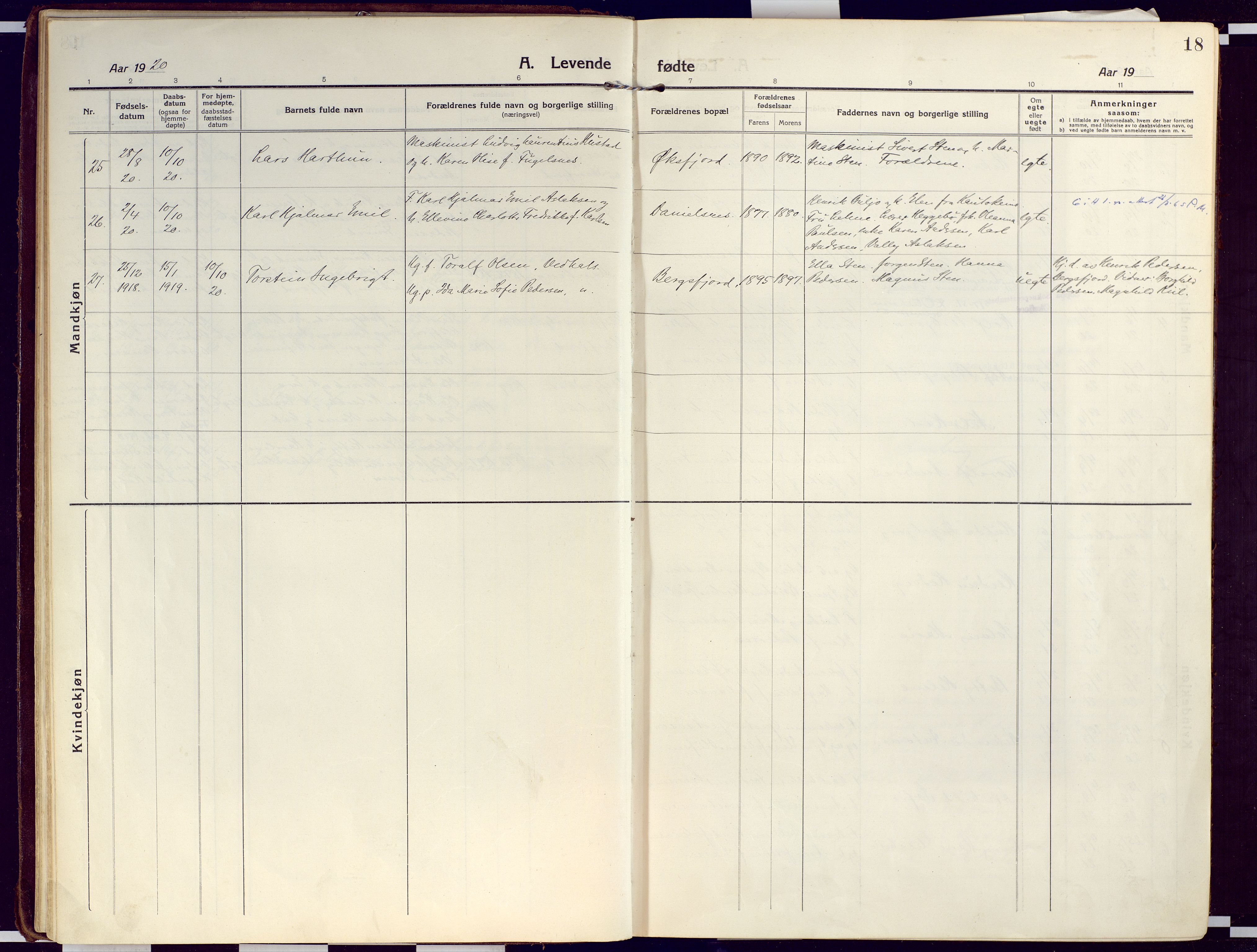 Loppa sokneprestkontor, AV/SATØ-S-1339/H/Ha/L0012kirke: Parish register (official) no. 12, 1917-1932, p. 18