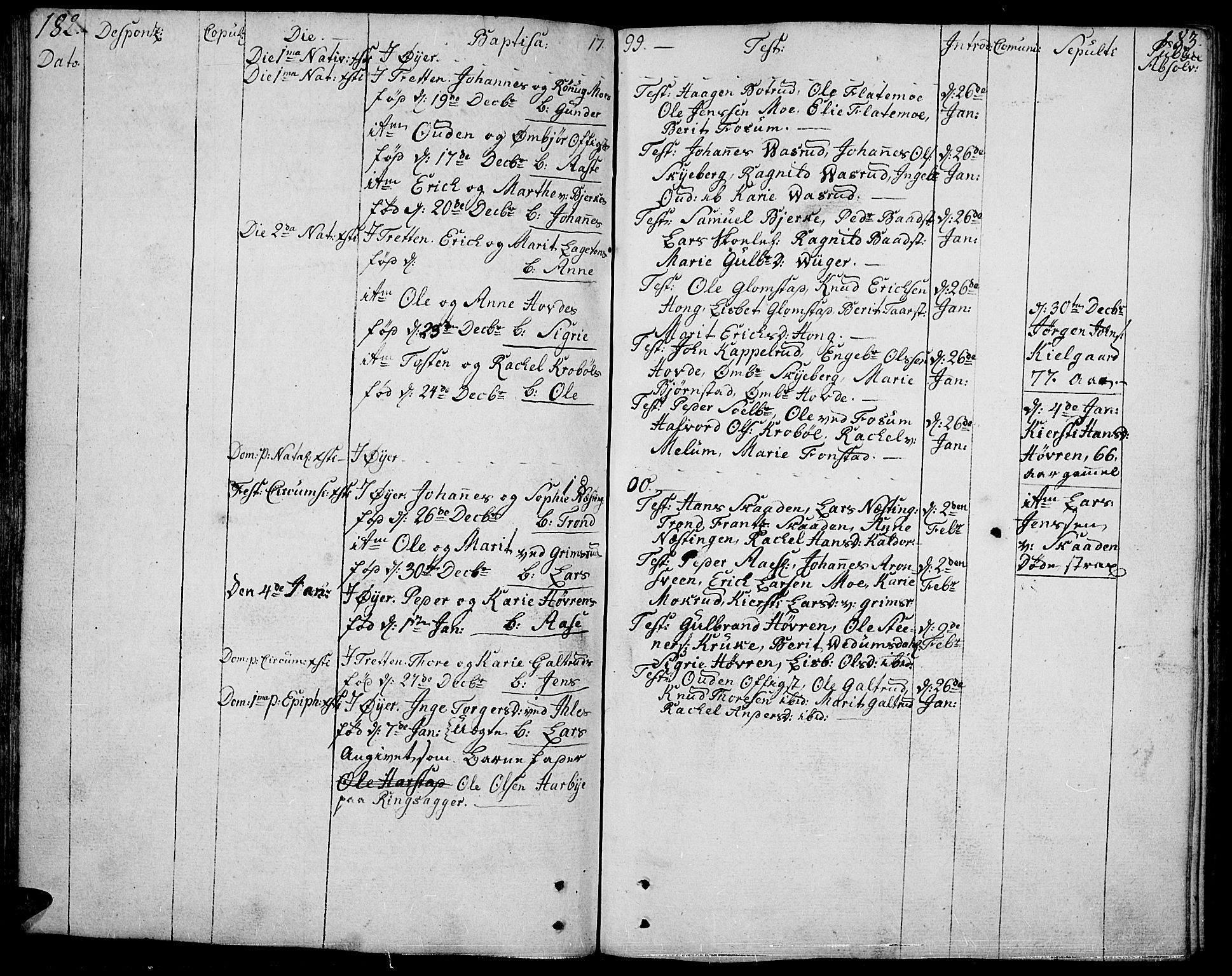 Øyer prestekontor, SAH/PREST-084/H/Ha/Haa/L0003: Parish register (official) no. 3, 1784-1824, p. 182-183