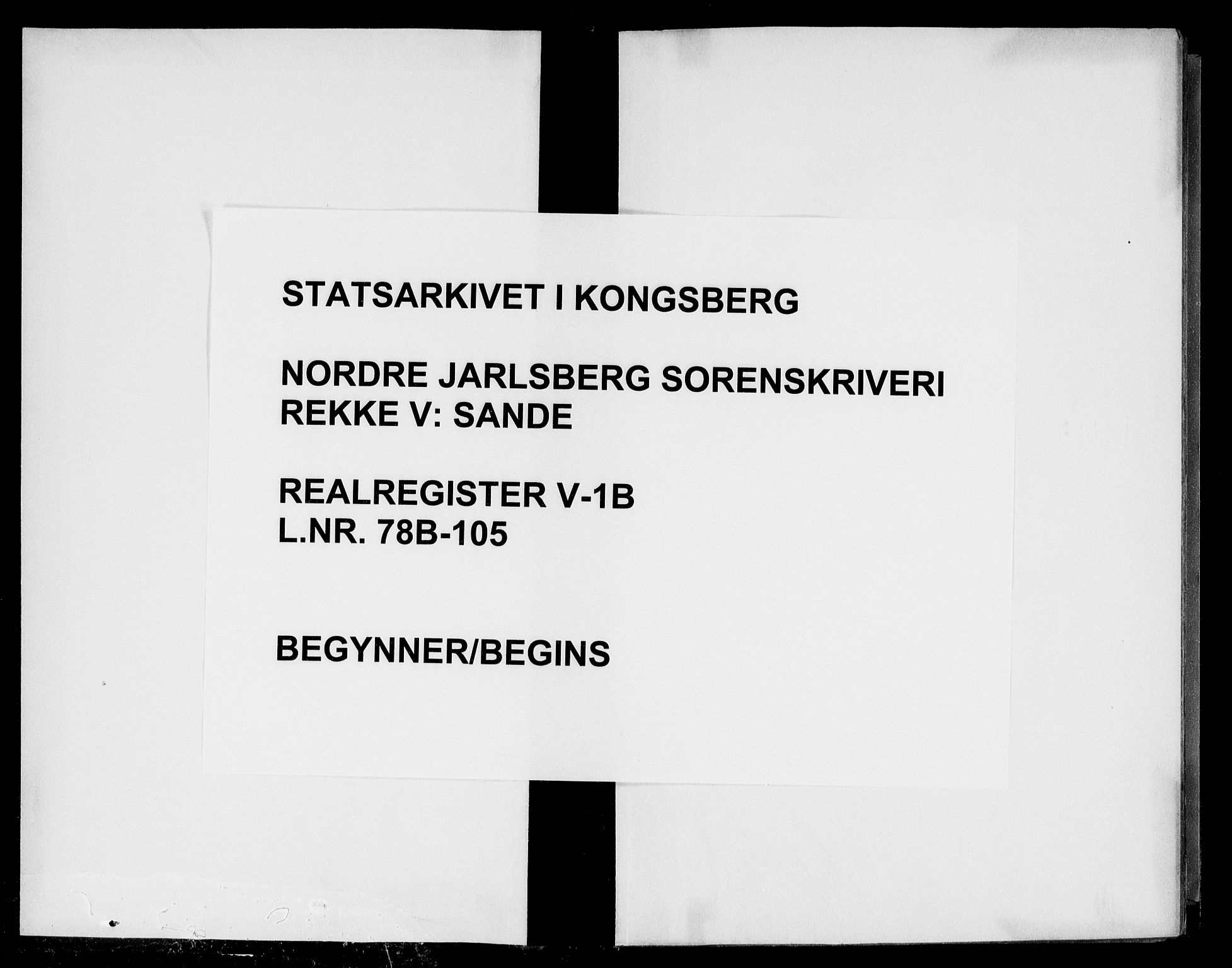 Nordre Jarlsberg sorenskriveri, SAKO/A-80/G/Gb/Gbe/L0001b: Mortgage register no. V 1b