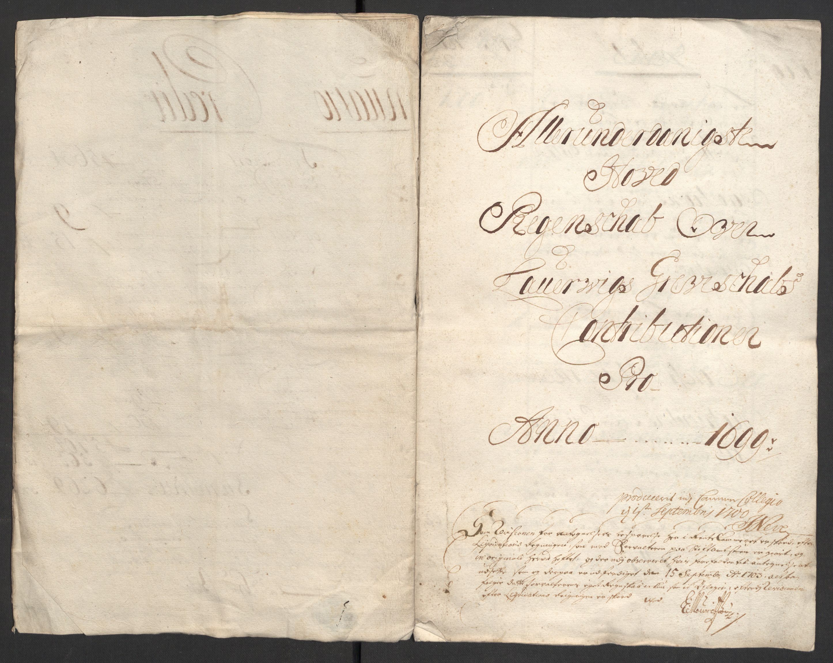 Rentekammeret inntil 1814, Reviderte regnskaper, Fogderegnskap, RA/EA-4092/R33/L1976: Fogderegnskap Larvik grevskap, 1698-1701, p. 96