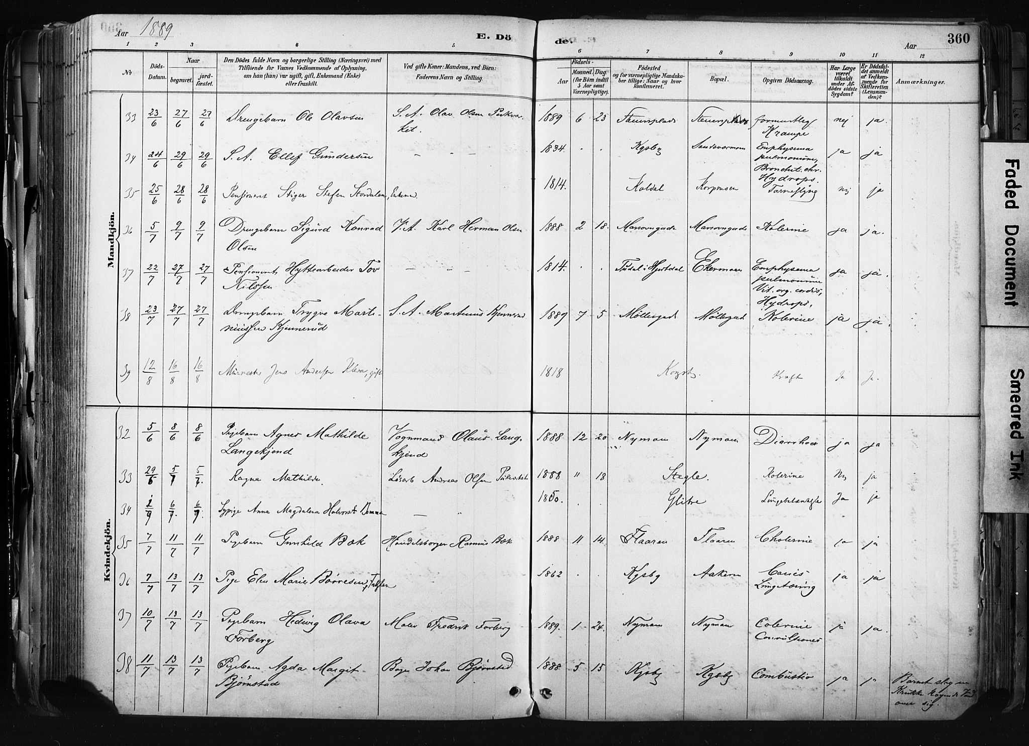 Kongsberg kirkebøker, AV/SAKO-A-22/F/Fb/L0002: Parish register (official) no. II 2, 1886-1896, p. 360