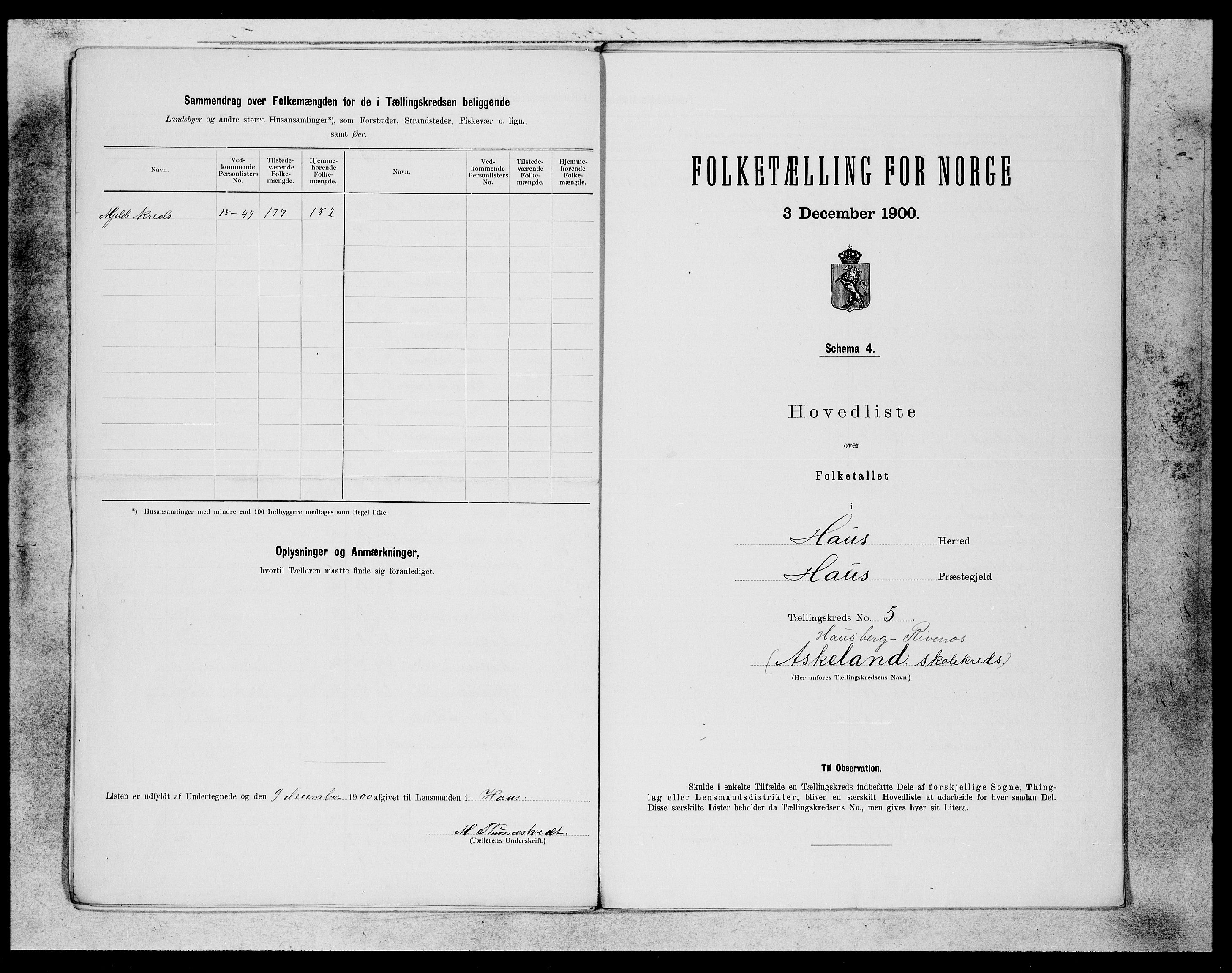 SAB, 1900 census for Haus, 1900, p. 9