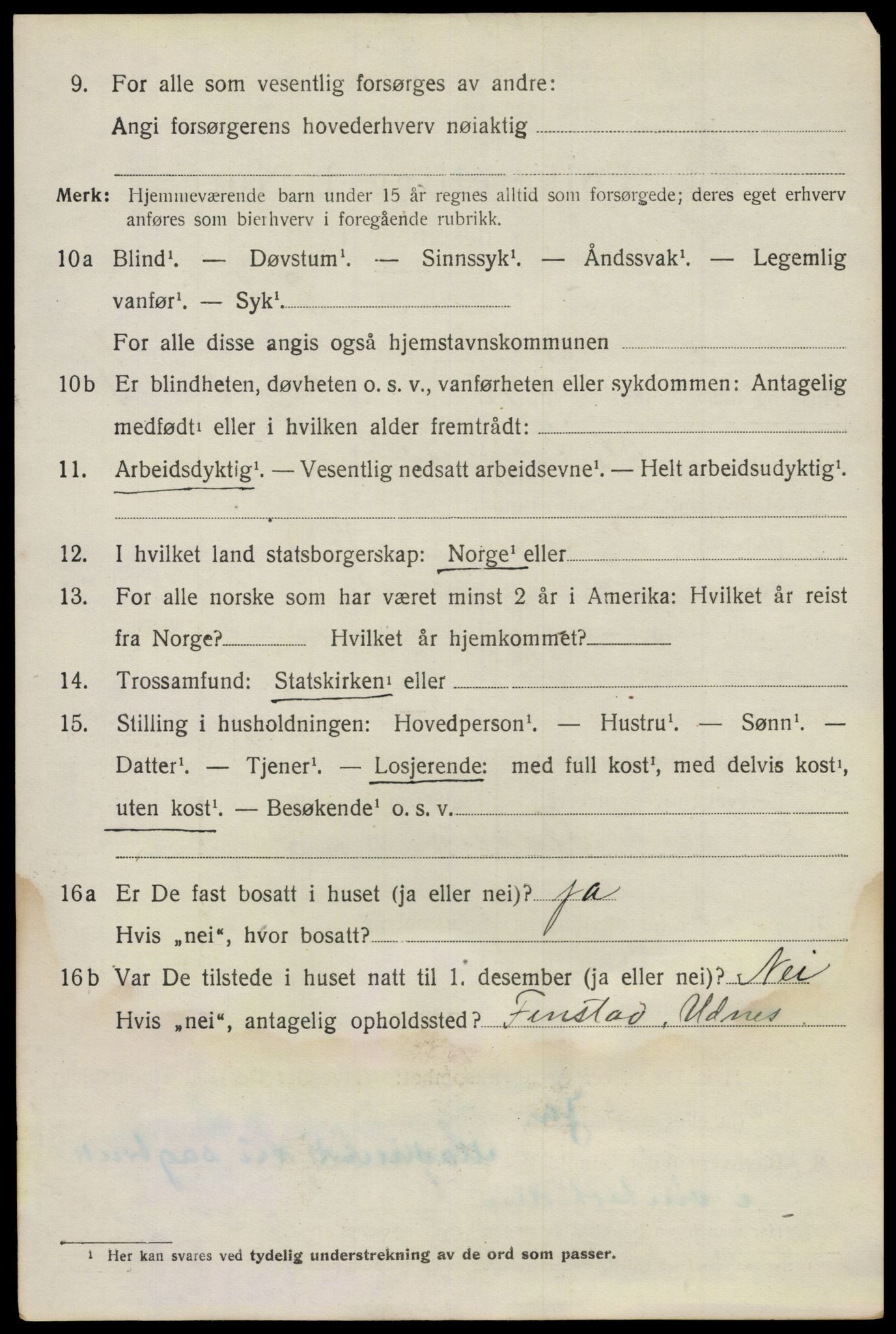 SAO, 1920 census for Nes, 1920, p. 18897