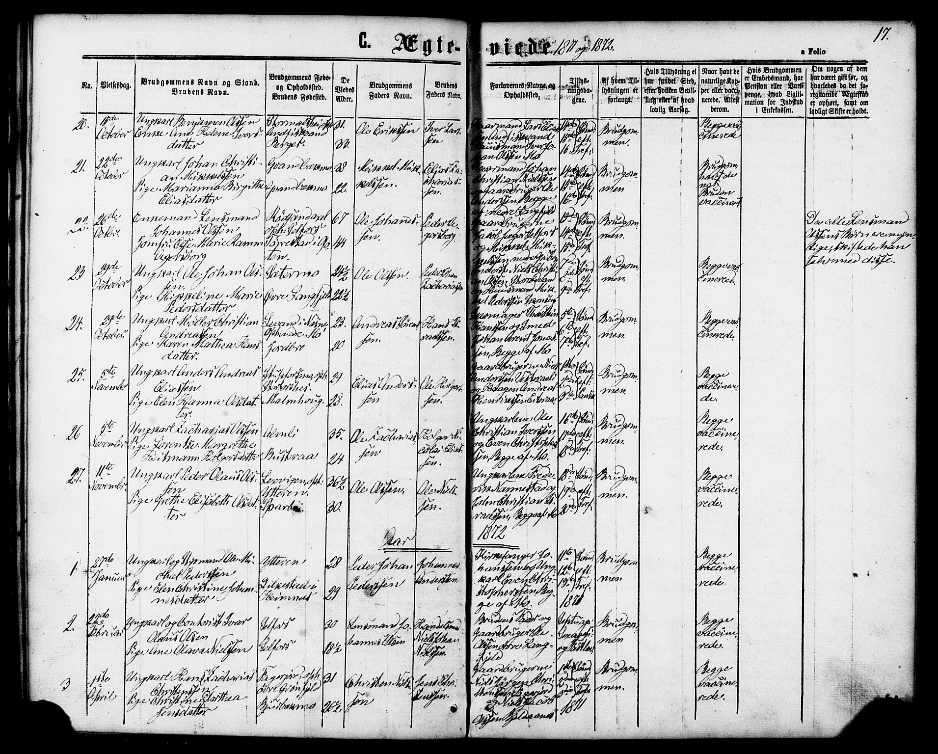 Ministerialprotokoller, klokkerbøker og fødselsregistre - Nordland, SAT/A-1459/827/L0395: Parish register (official) no. 827A07, 1864-1886, p. 17